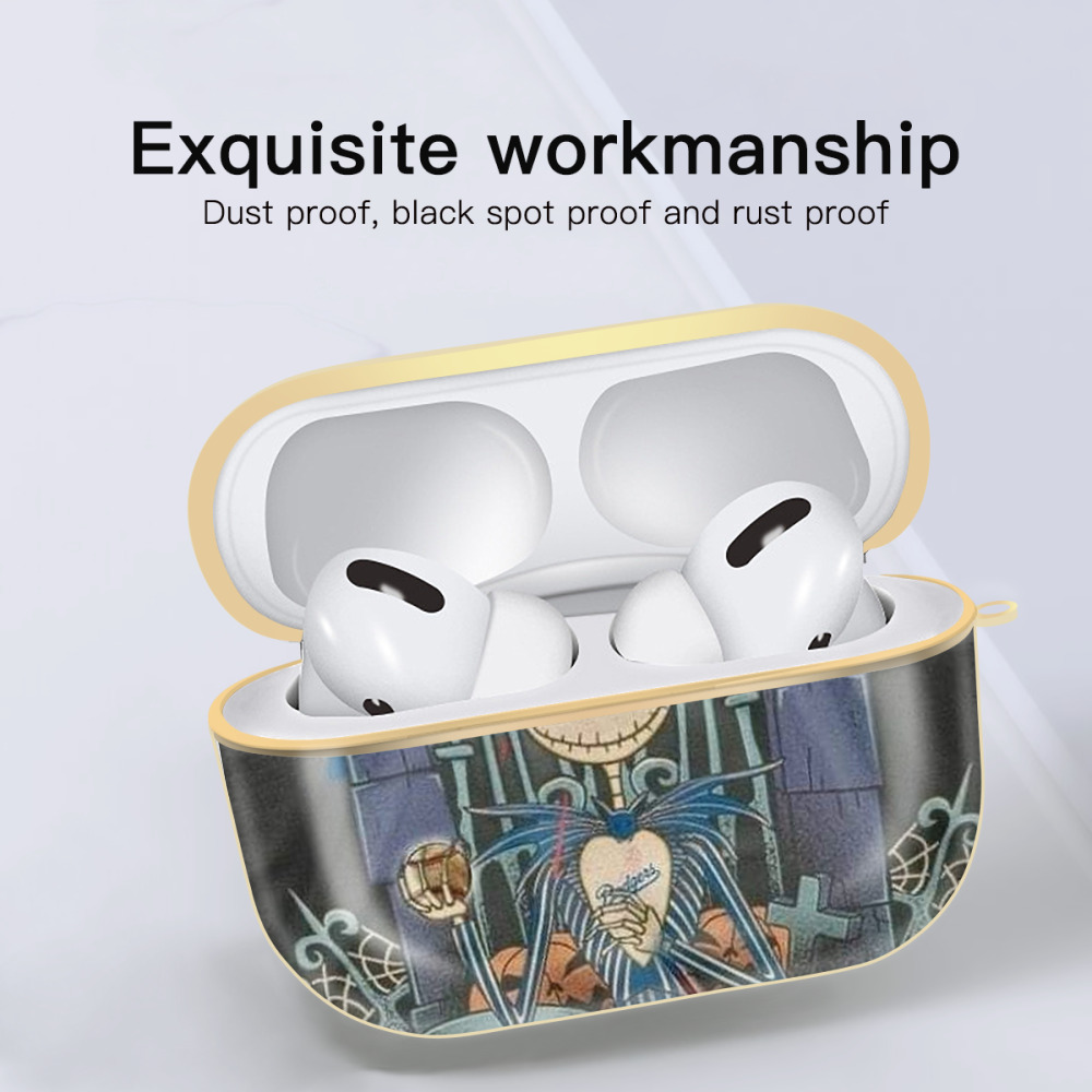  Luxury Gold AirPods Pro Case With Keychain, Flexible PC Material, Full Protection, Precise Cutouts, Anti-Fingerprint, Washable, Durable Design