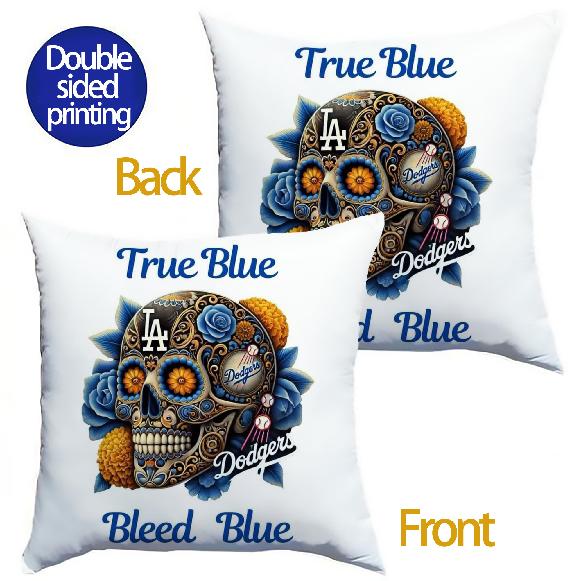  Soft Polyester Pillow Cover With Insert – Double-Sided Design, Invisible Zipper, Durable & Breathable – Easy Care Cushion Set