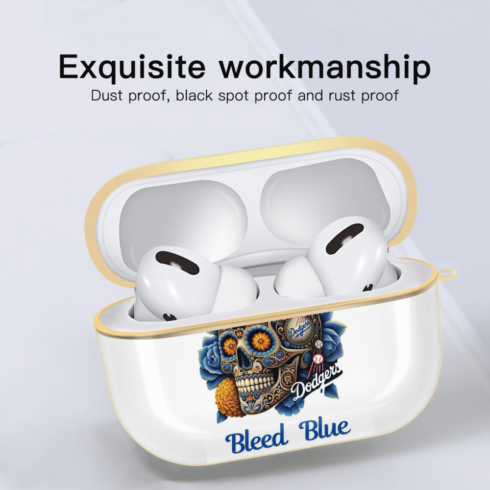  Luxury Gold AirPods Pro Case With Keychain, Flexible PC Material, Full Protection, Precise Cutouts, Anti-Fingerprint, Washable, Durable Design