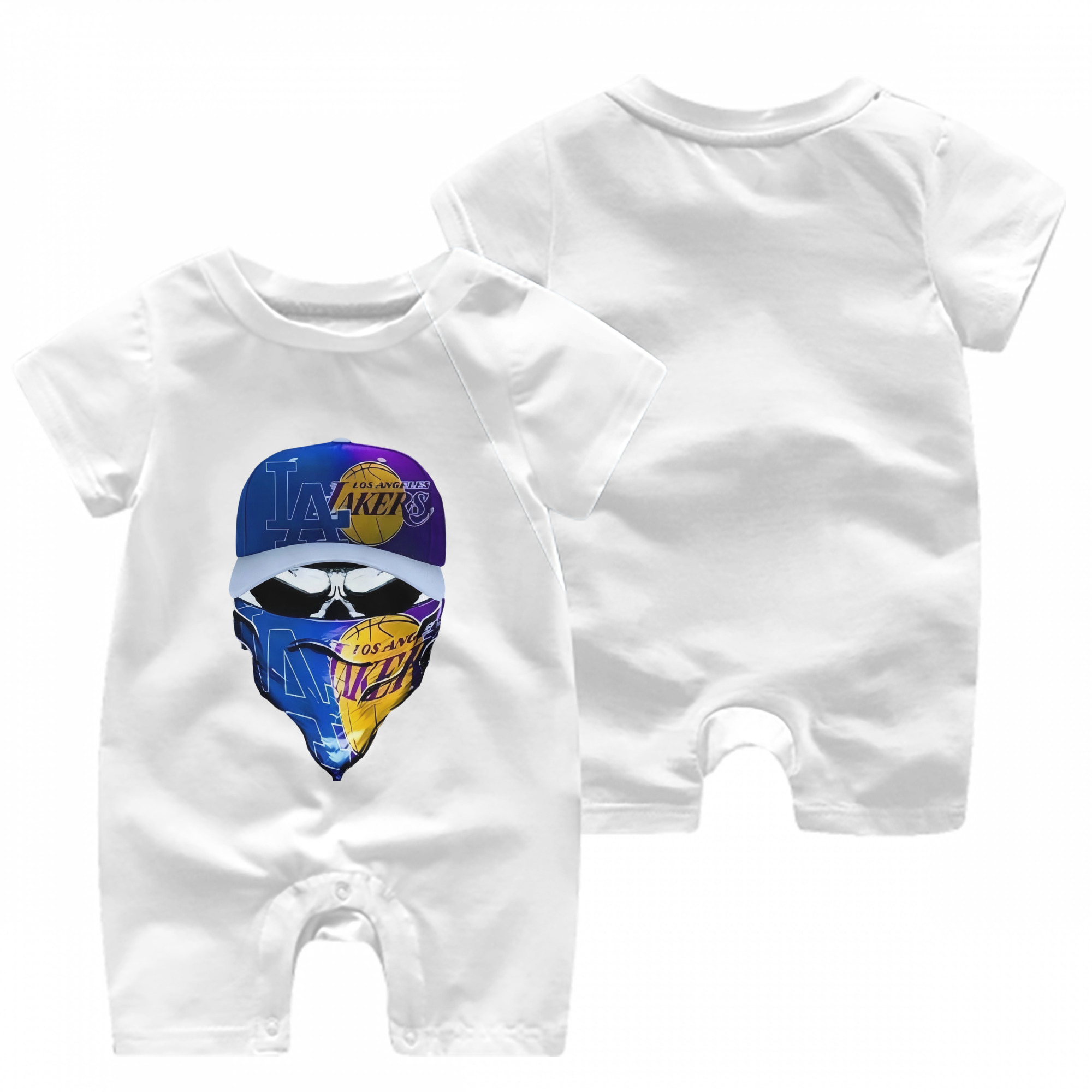  Baby Short Sleeve Onesie – 100% Cotton Soft & Breathable Digital Print Romper – Double-Sided Print, Snap Closure For Easy Diaper Changes – Comfortable For Boys & Girls