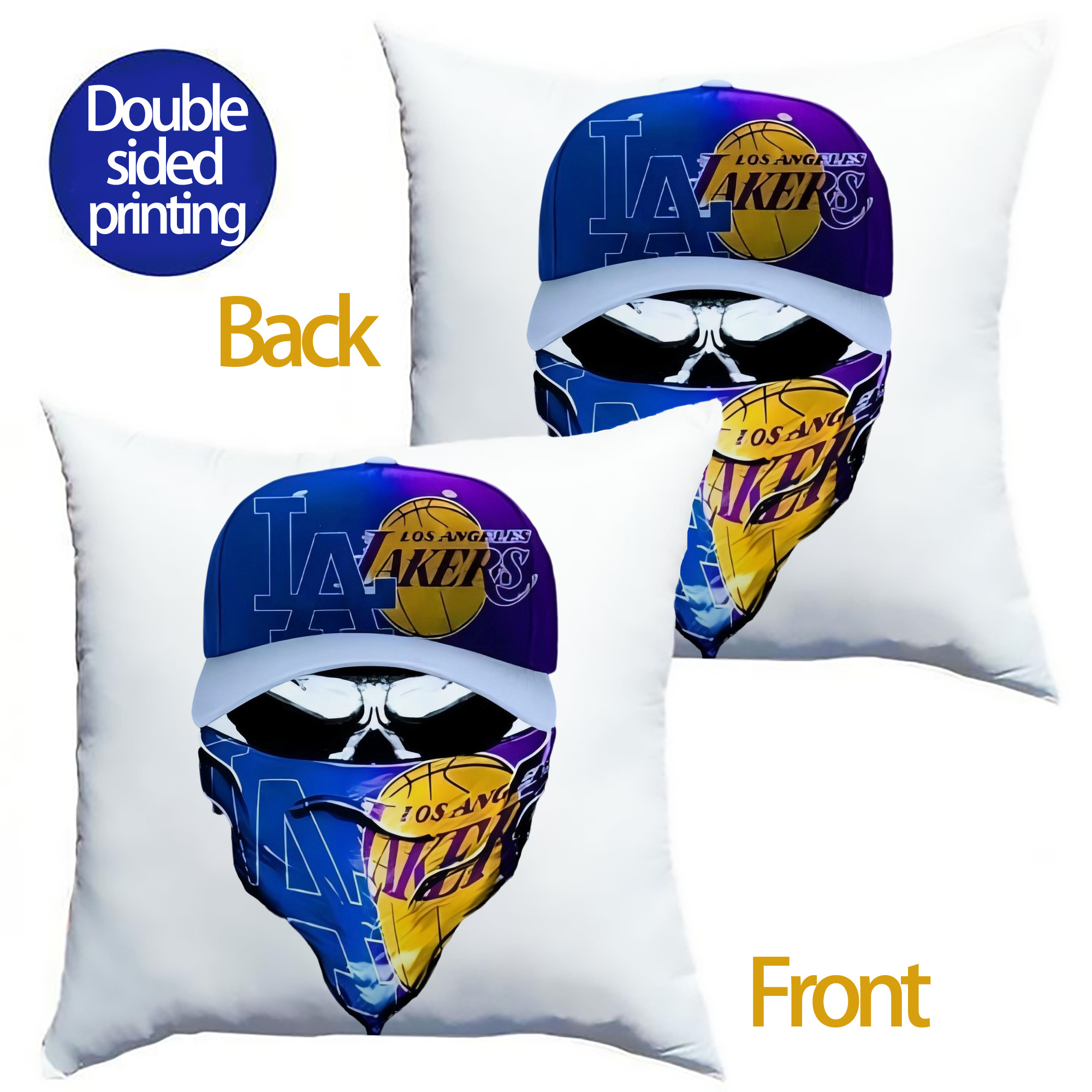  Soft Polyester Pillow Cover With Insert – Double-Sided Design, Invisible Zipper, Durable & Breathable – Easy Care Cushion Set