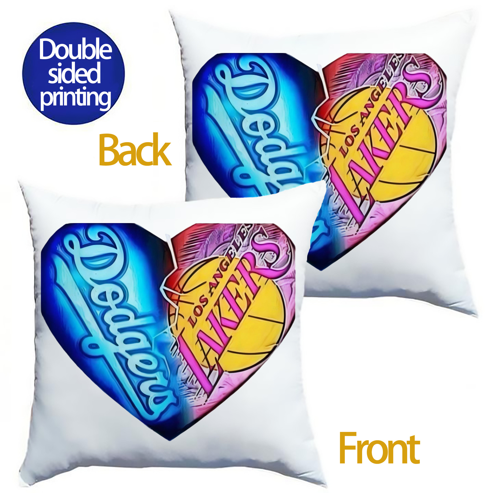  Soft Polyester Pillow Cover With Insert – Double-Sided Design, Invisible Zipper, Durable & Breathable – Easy Care Cushion Set