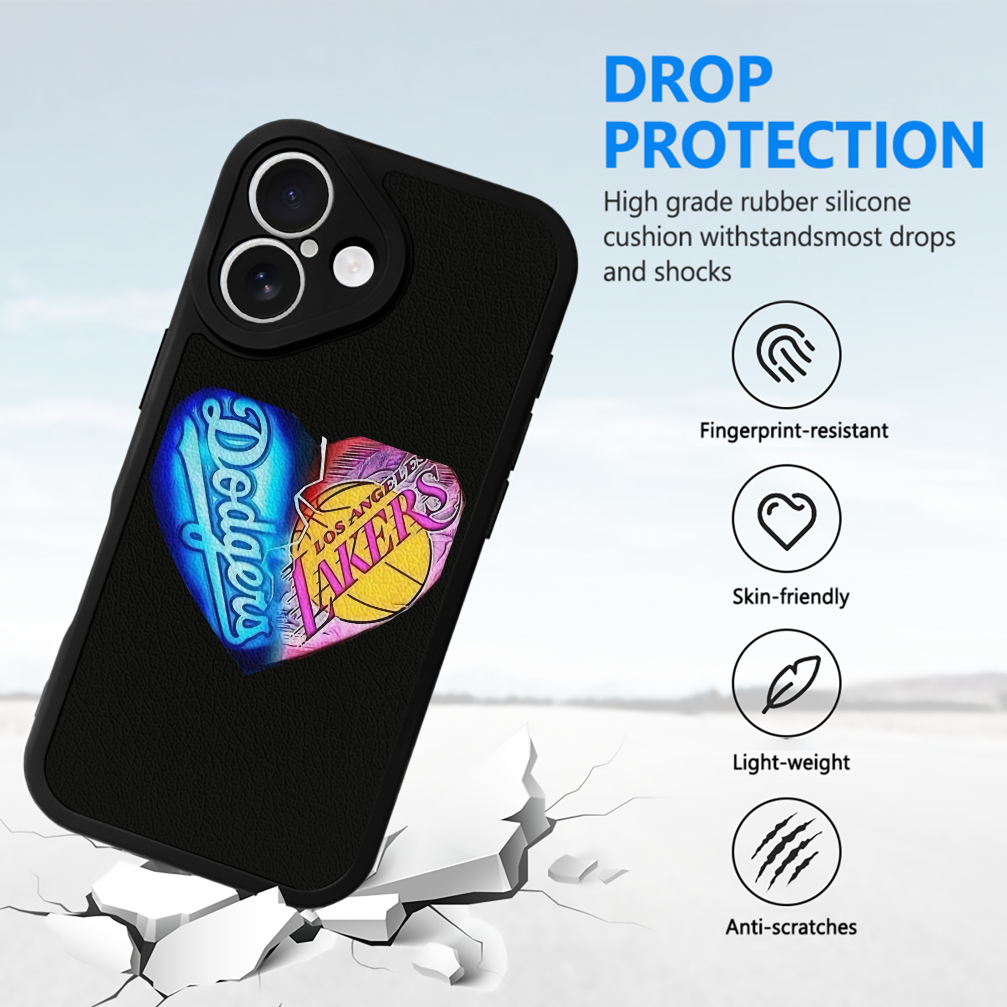  IPhone 16 Silicone Leather Case – UV Print, Lambskin Texture – Perfect Fit, Wireless Charging Compatible, Scratch Resistant, Precise Cutouts – Stylish Protection For IPhone 16