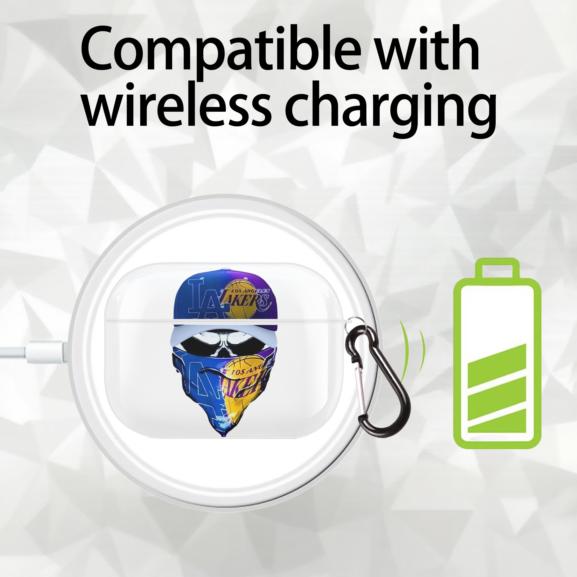  AirPods Pro Hard Case White With Keychain, Durable Flexible PC, Precise Cutouts, Anti-Fingerprint, Yellowing & Scratch Resistant, Full Protection, Washable