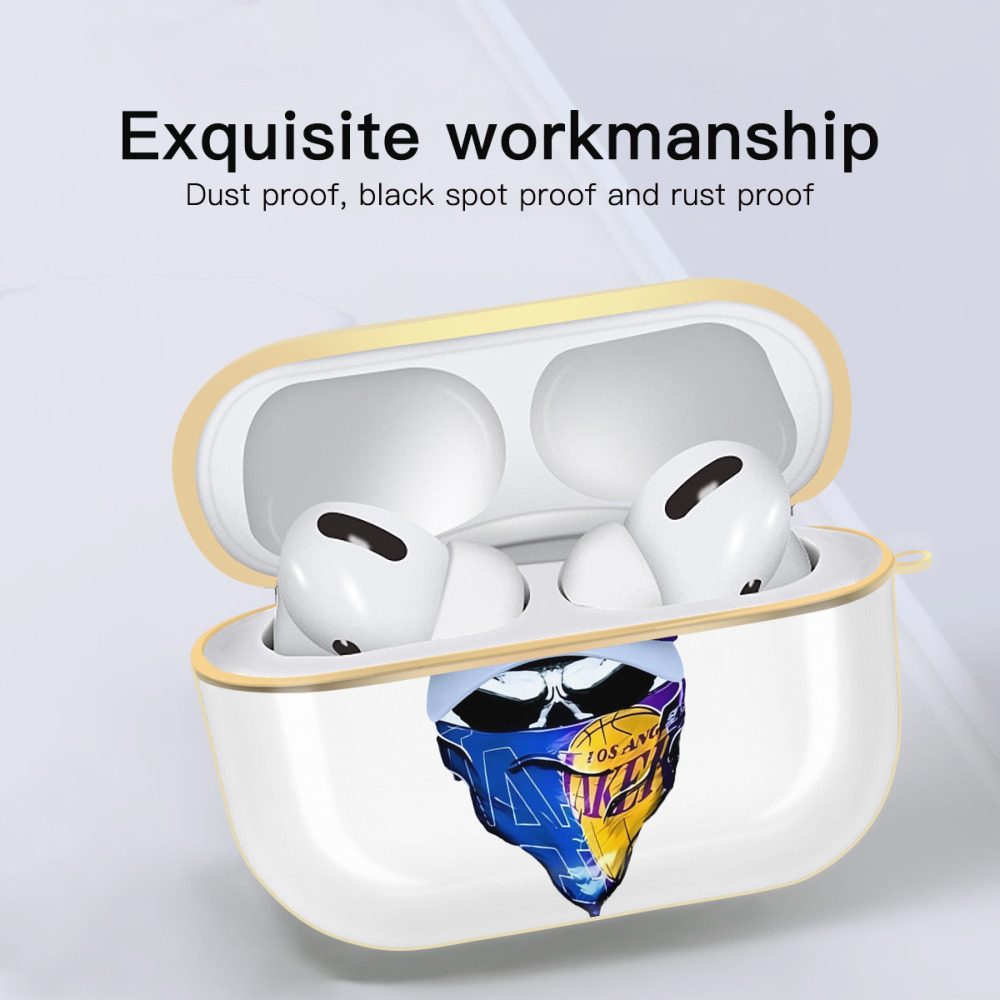  Luxury Gold AirPods Pro Case With Keychain, Flexible PC Material, Full Protection, Precise Cutouts, Anti-Fingerprint, Washable, Durable Design