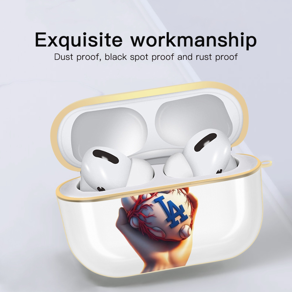  Luxury Gold AirPods Pro Case With Keychain, Flexible PC Material, Full Protection, Precise Cutouts, Anti-Fingerprint, Washable, Durable Design