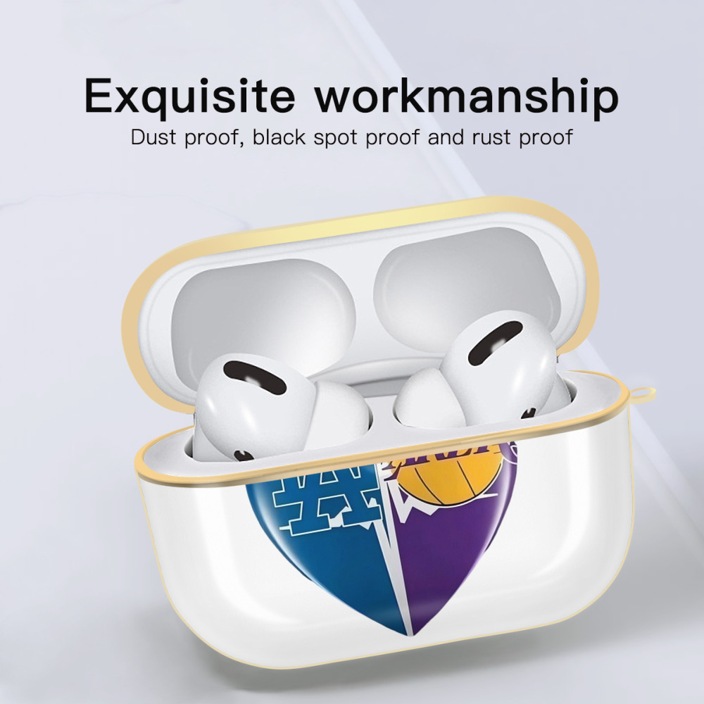  Luxury Gold AirPods Pro Case With Keychain, Flexible PC Material, Full Protection, Precise Cutouts, Anti-Fingerprint, Washable, Durable Design