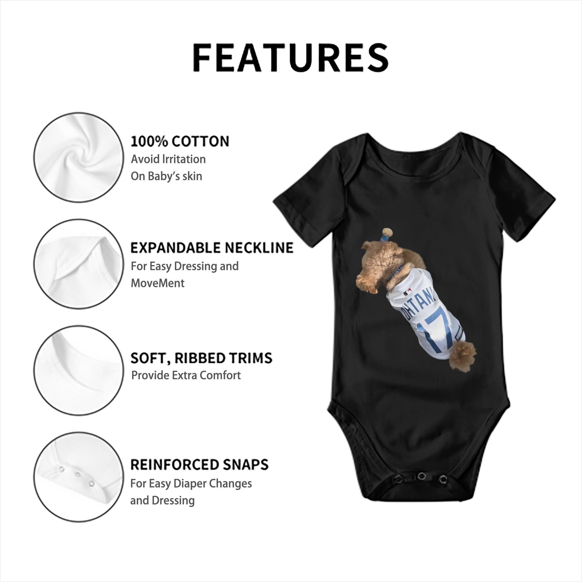 Baby Short Sleeve Romper – 100% Cotton Soft & Breathable Digital Print Onesie With Easy Snap Closure And Envelope Shoulder – Comfortable For Daily Wear & Travel