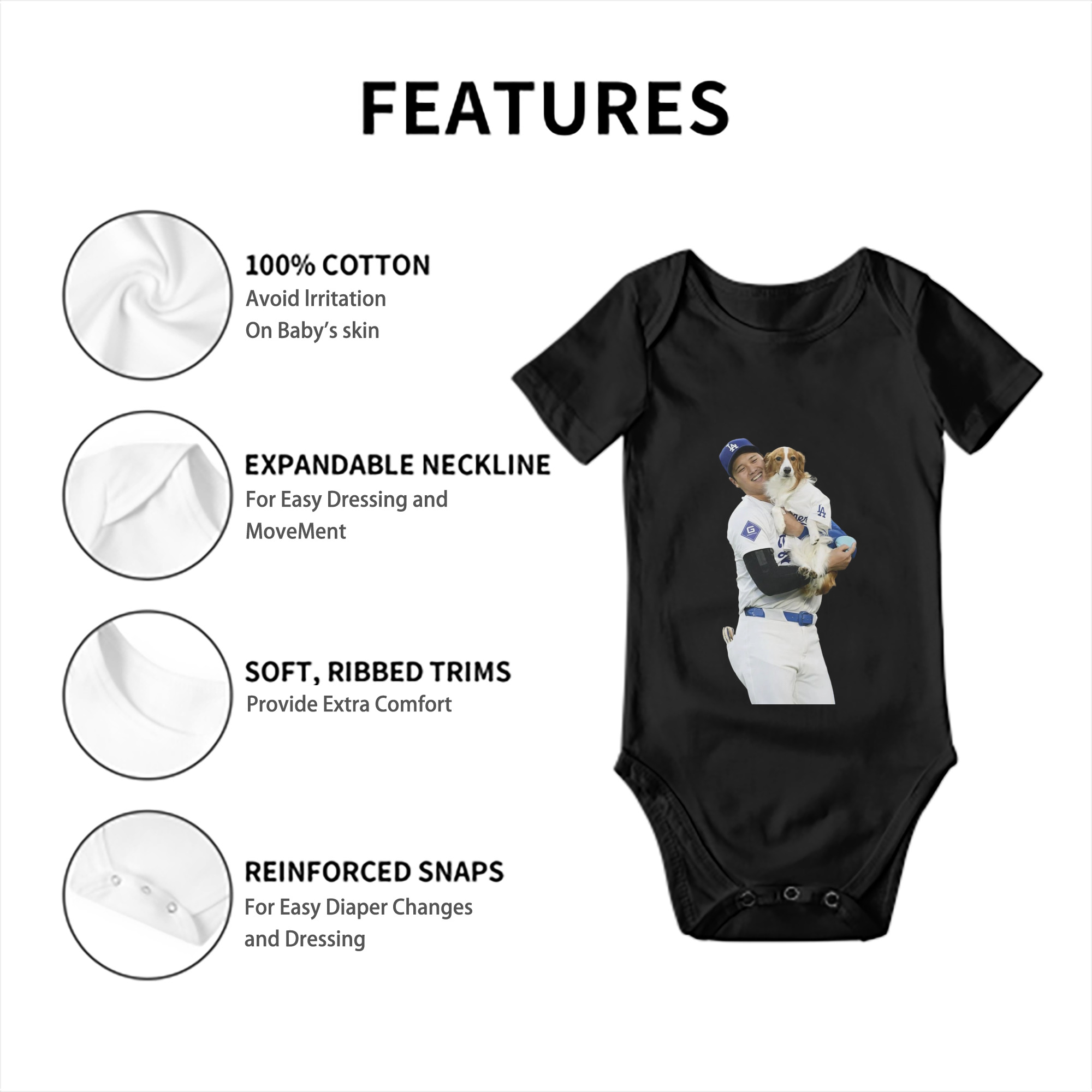  Baby Short Sleeve Romper – 100% Cotton Soft & Breathable Digital Print Onesie With Easy Snap Closure And Envelope Shoulder – Comfortable For Daily Wear & Travel