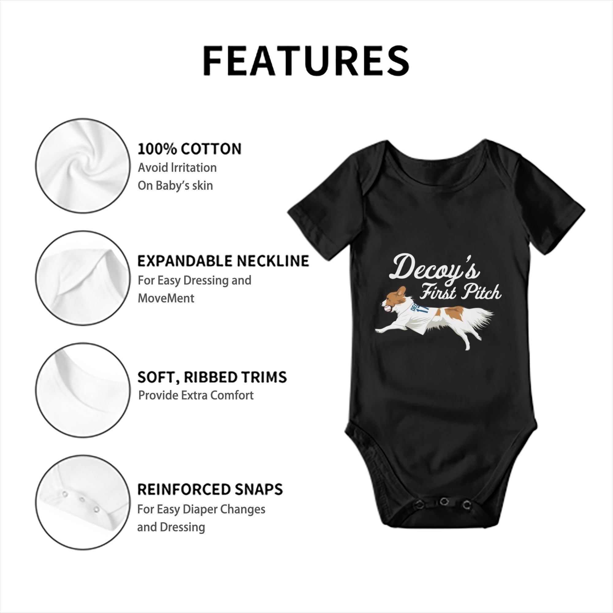  Baby Short Sleeve Romper – 100% Cotton Soft & Breathable Digital Print Onesie With Easy Snap Closure And Envelope Shoulder – Comfortable For Daily Wear & Travel