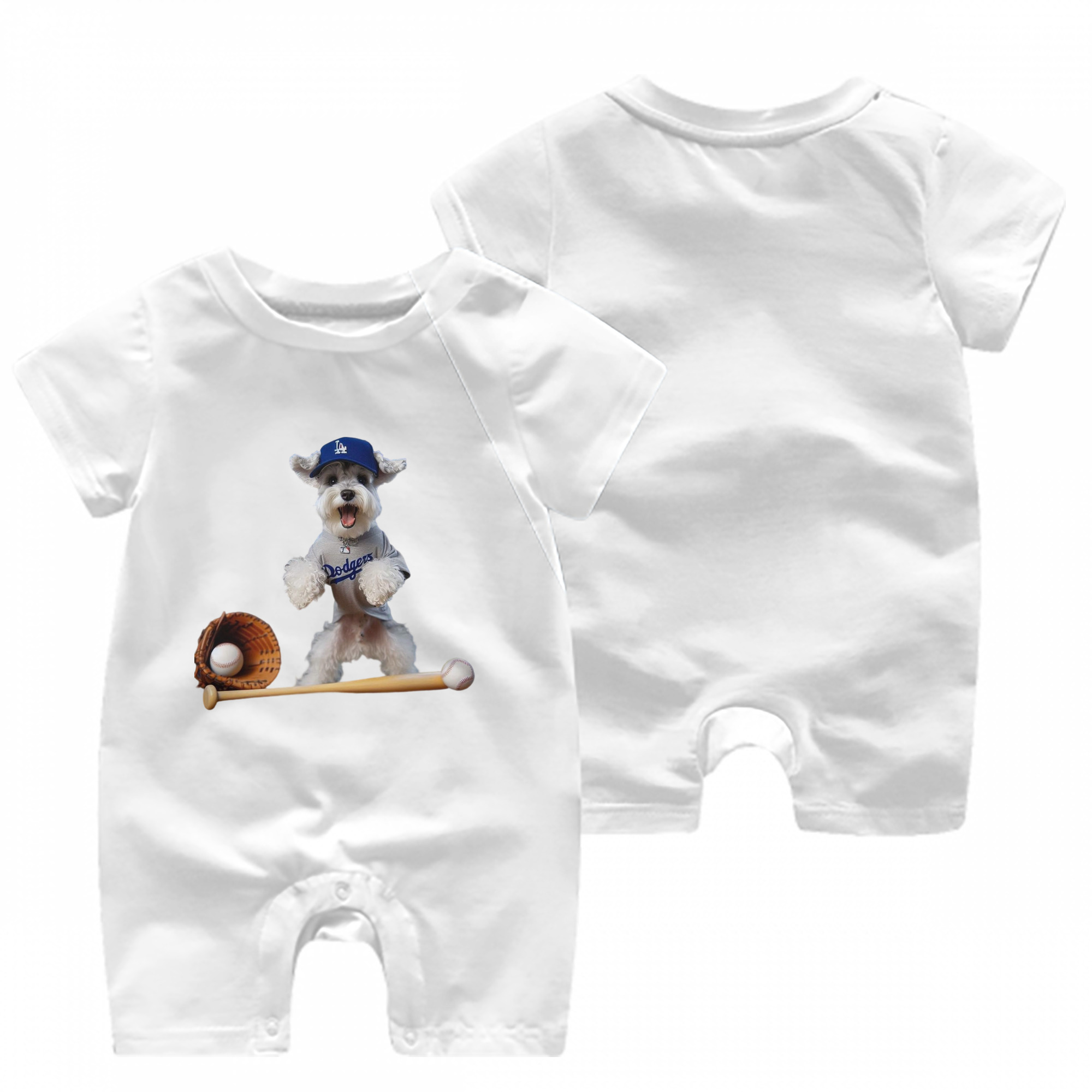  Baby Short Sleeve Onesie – 100% Cotton Soft & Breathable Digital Print Romper – Double-Sided Print, Snap Closure For Easy Diaper Changes – Comfortable For Boys & Girls