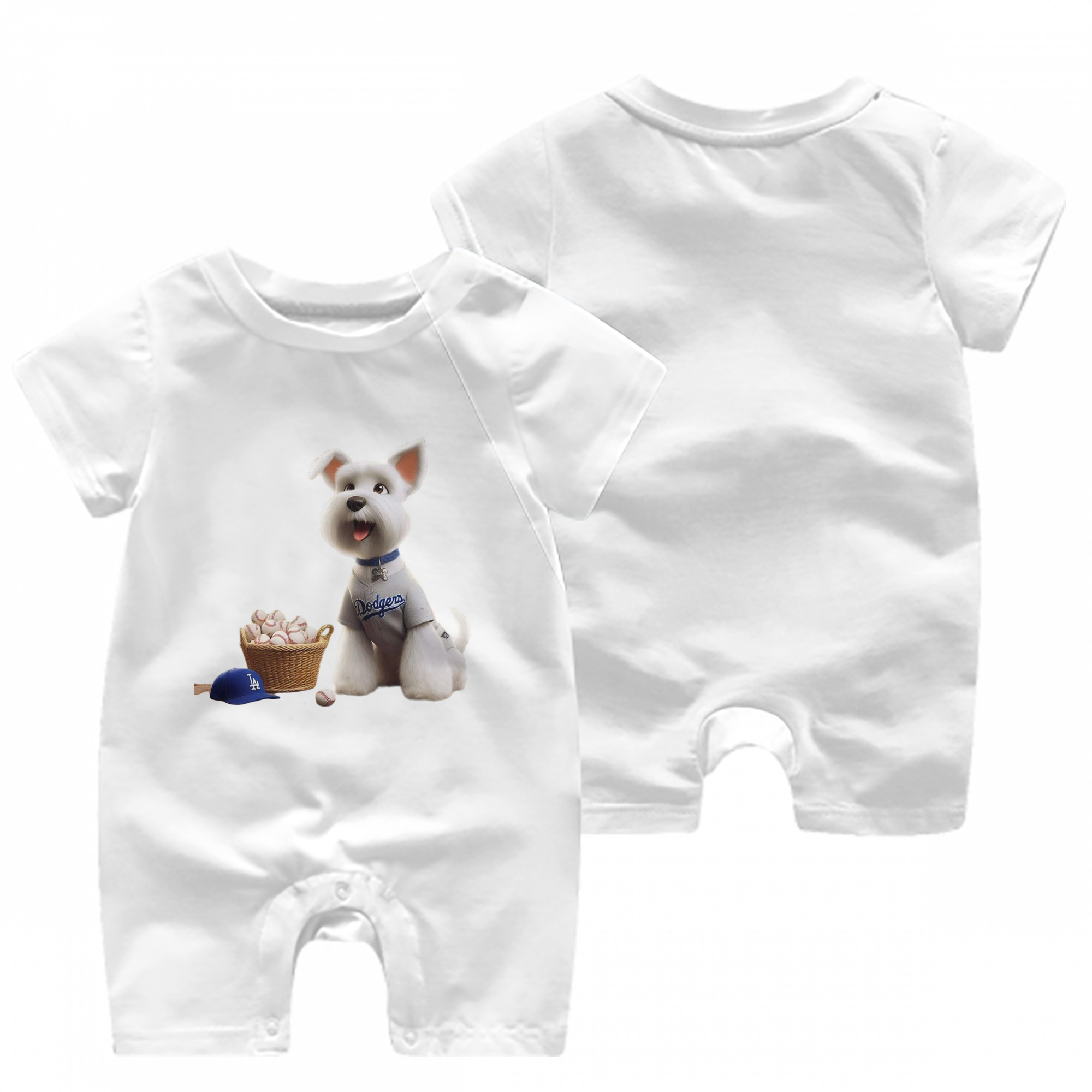  Baby Short Sleeve Onesie – 100% Cotton Soft & Breathable Digital Print Romper – Double-Sided Print, Snap Closure For Easy Diaper Changes – Comfortable For Boys & Girls