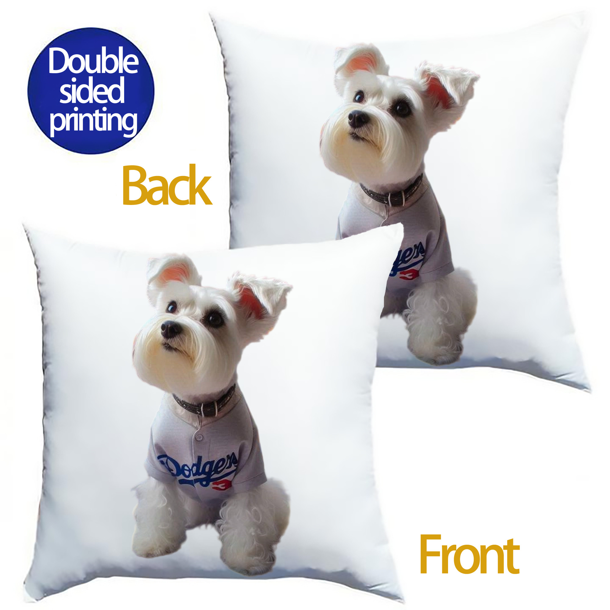  Soft Polyester Pillow Cover With Insert – Double-Sided Design, Invisible Zipper, Durable & Breathable – Easy Care Cushion Set