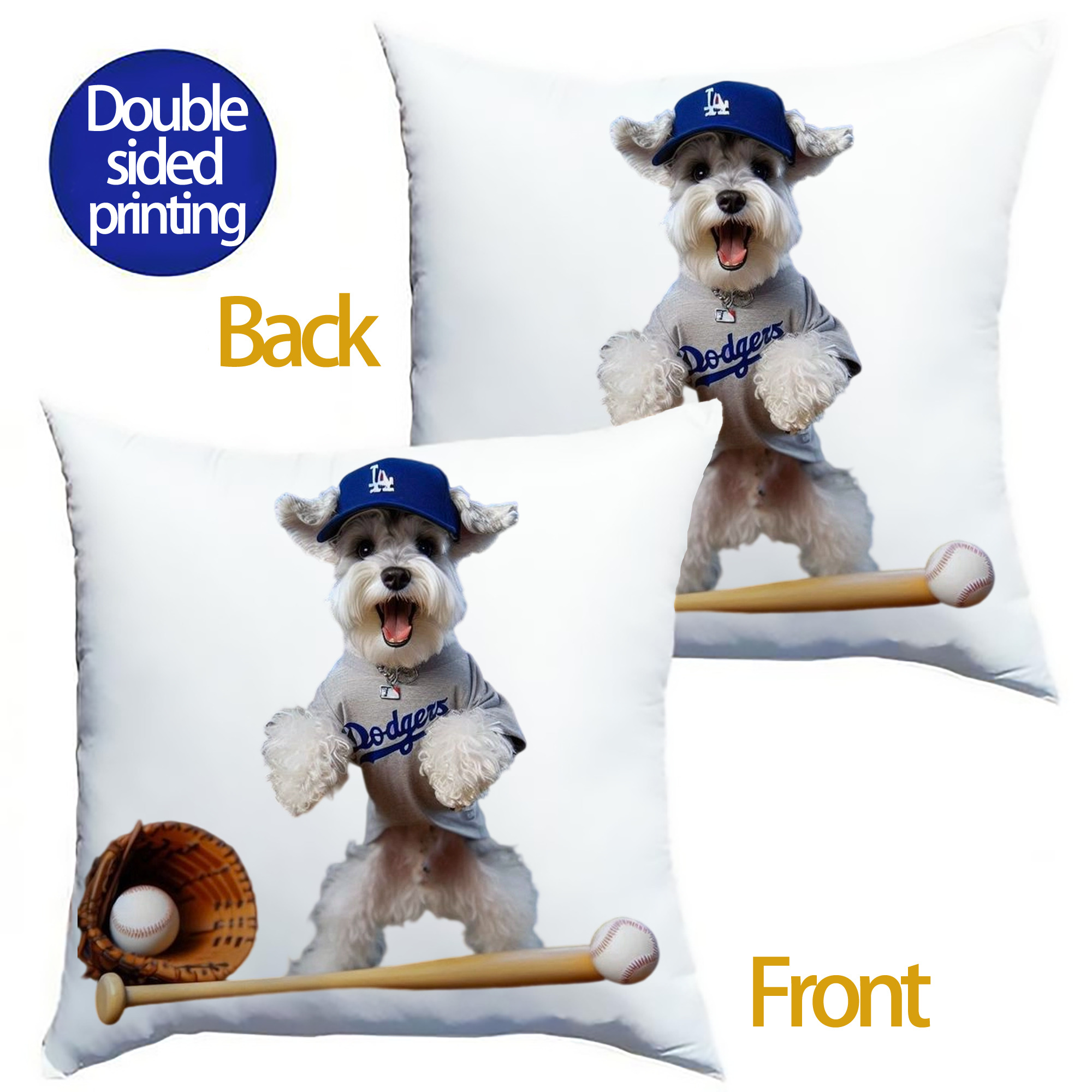  Soft Polyester Pillow Cover With Insert – Double-Sided Design, Invisible Zipper, Durable & Breathable – Easy Care Cushion Set