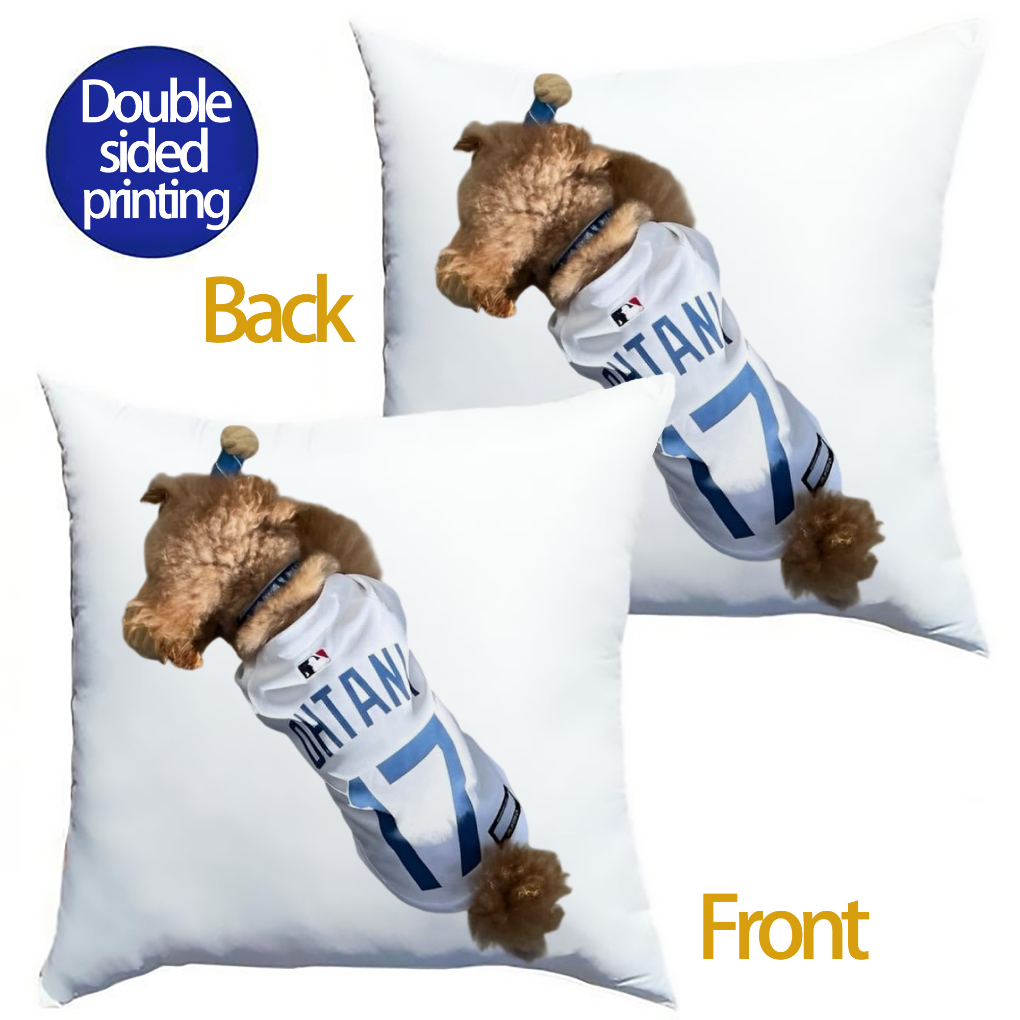 Soft Polyester Pillow Cover With Insert – Double-Sided Design, Invisible Zipper, Durable & Breathable – Easy Care Cushion Set