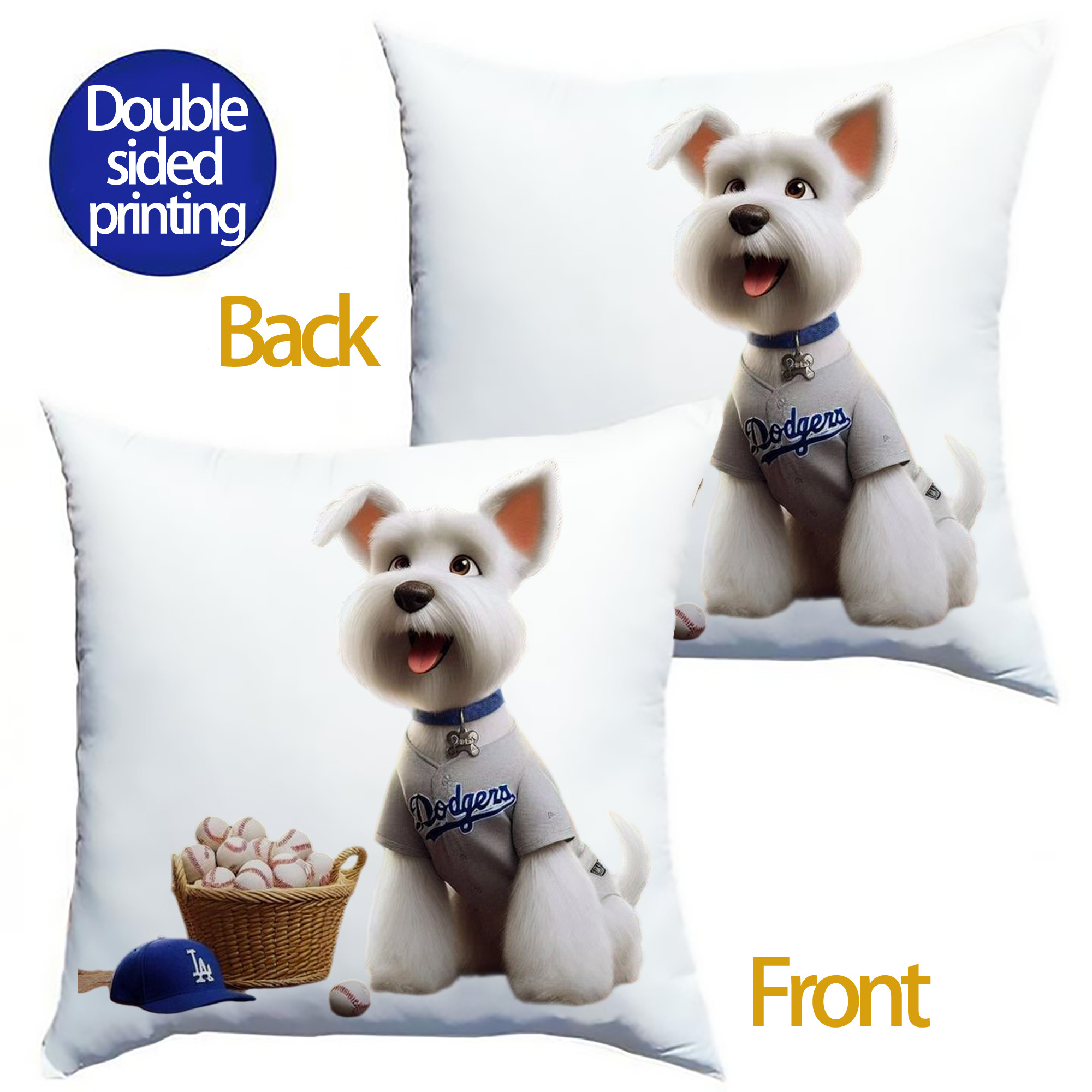  Soft Polyester Pillow Cover With Insert – Double-Sided Design, Invisible Zipper, Durable & Breathable – Easy Care Cushion Set