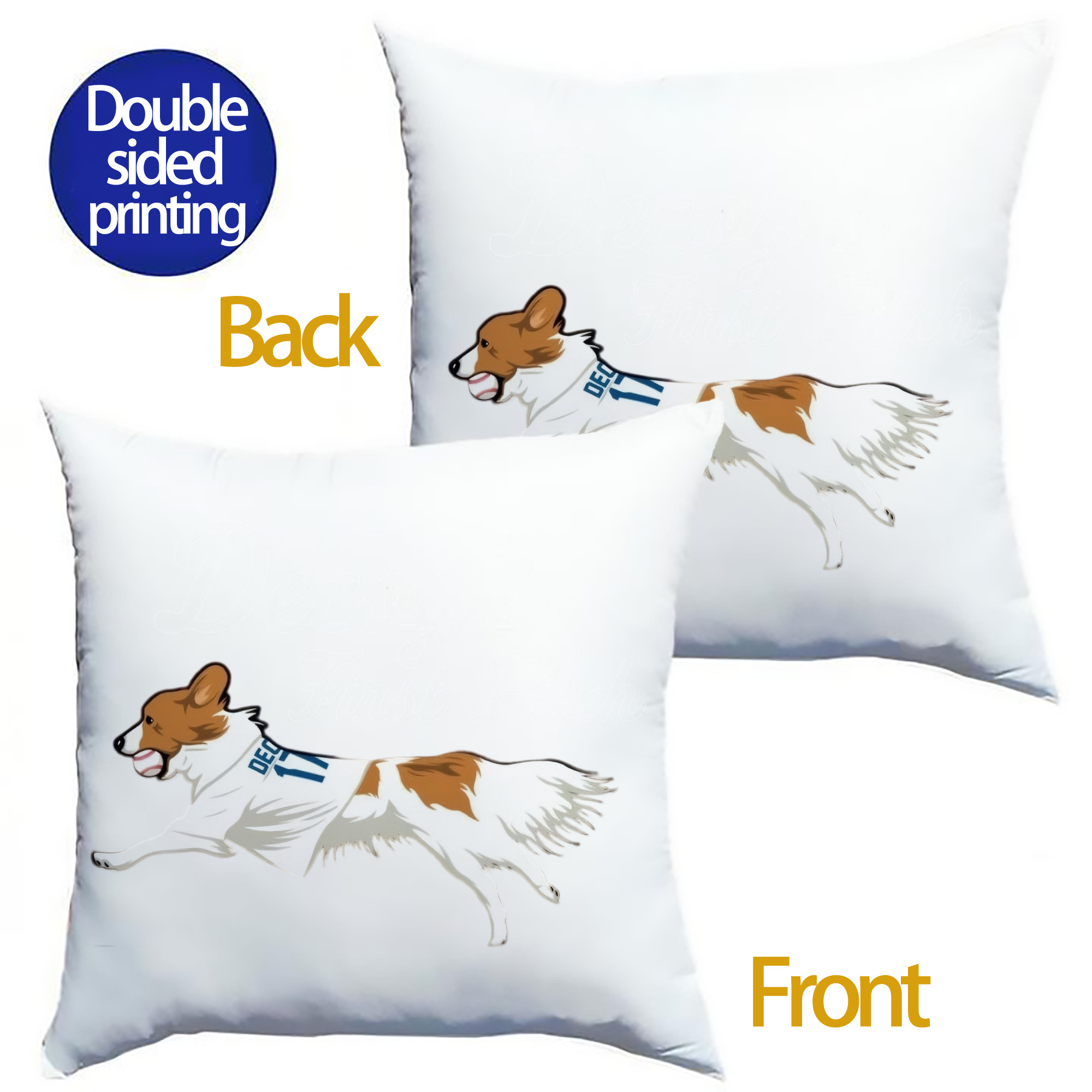  Soft Polyester Pillow Cover With Insert – Double-Sided Design, Invisible Zipper, Durable & Breathable – Easy Care Cushion Set