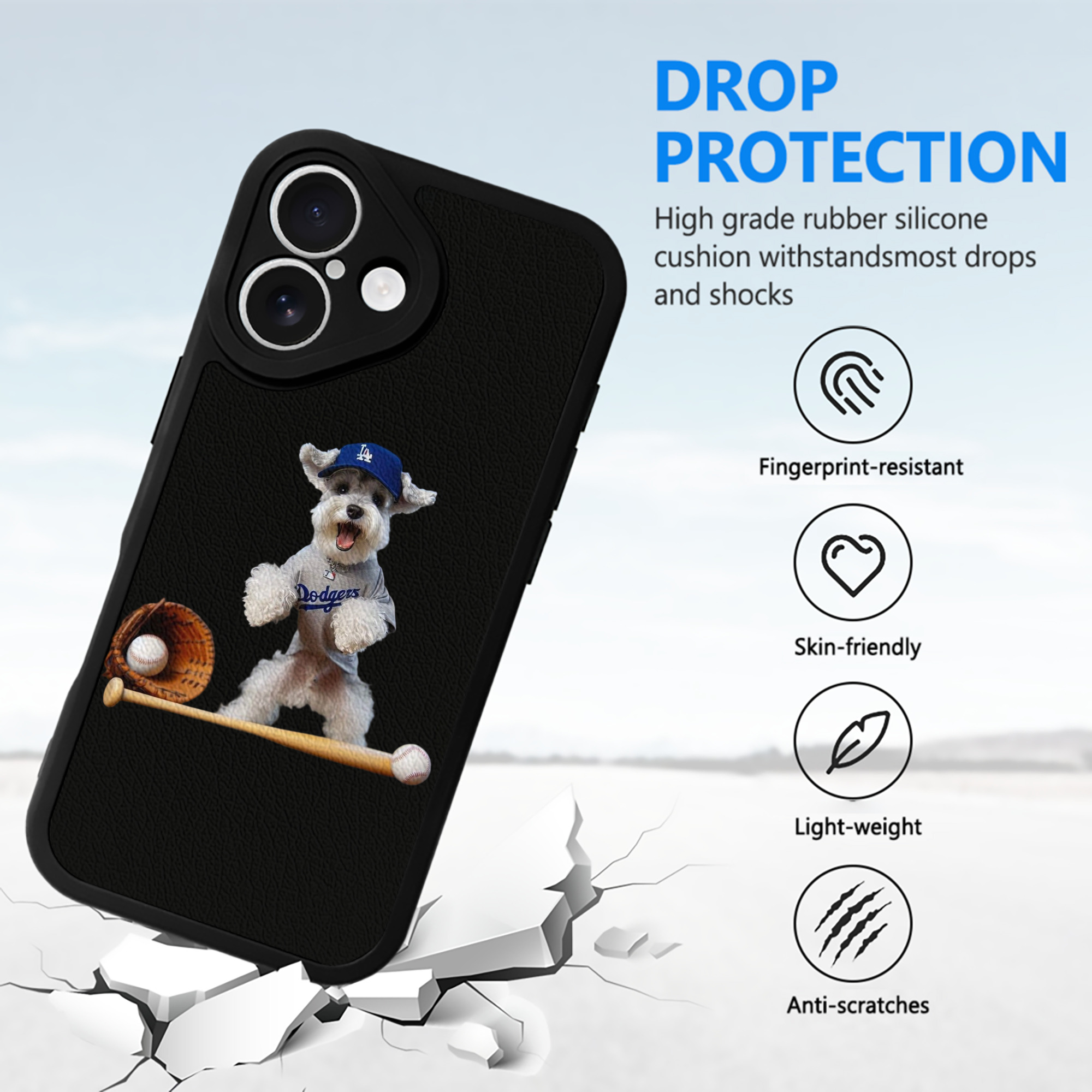  IPhone 16 Silicone Leather Case – UV Print, Lambskin Texture – Perfect Fit, Wireless Charging Compatible, Scratch Resistant, Precise Cutouts – Stylish Protection For IPhone 16