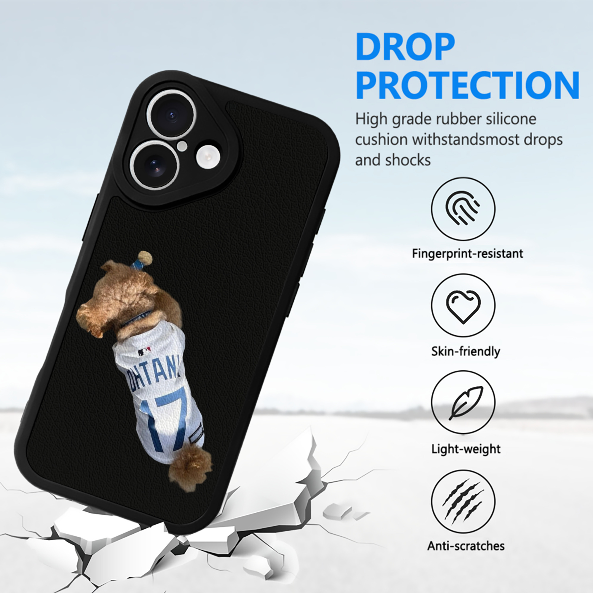  IPhone 16 Silicone Leather Case – UV Print, Lambskin Texture – Perfect Fit, Wireless Charging Compatible, Scratch Resistant, Precise Cutouts – Stylish Protection For IPhone 16