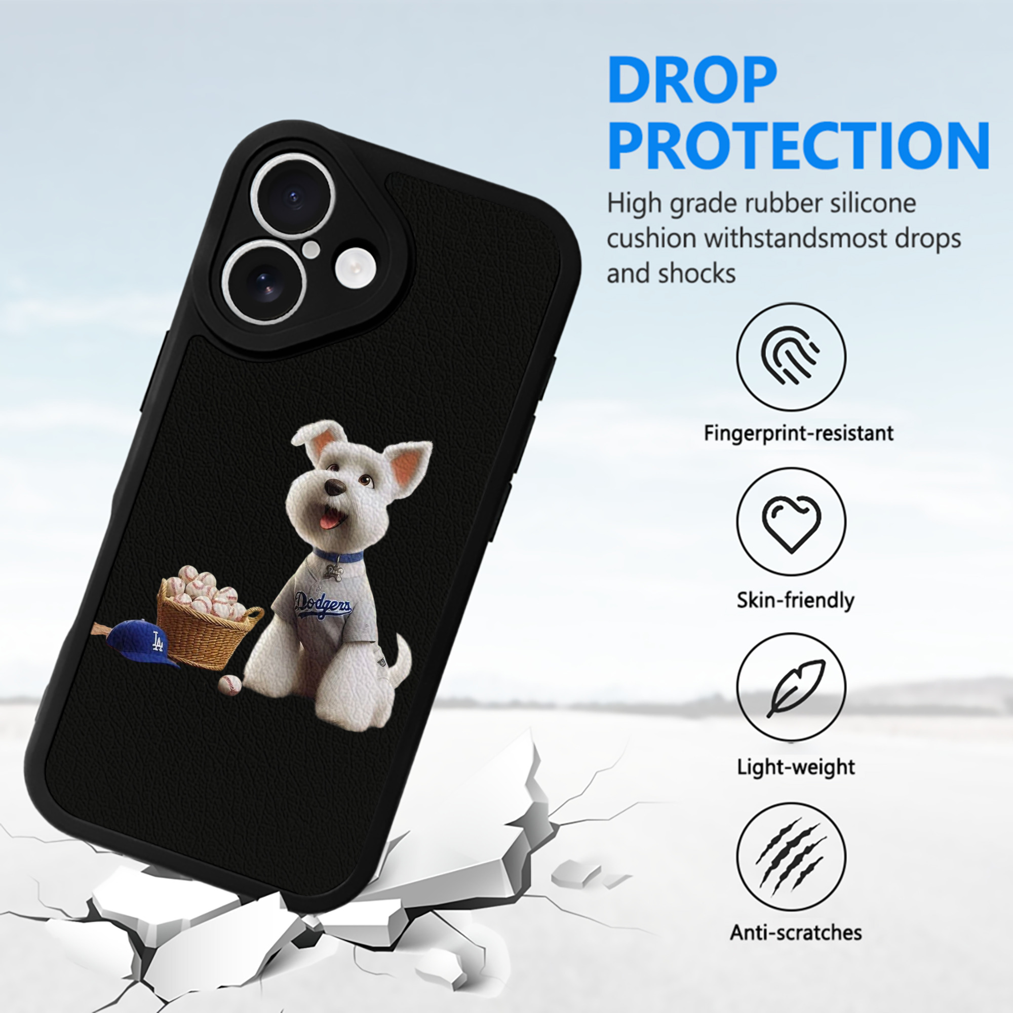  IPhone 16 Silicone Leather Case – UV Print, Lambskin Texture – Perfect Fit, Wireless Charging Compatible, Scratch Resistant, Precise Cutouts – Stylish Protection For IPhone 16