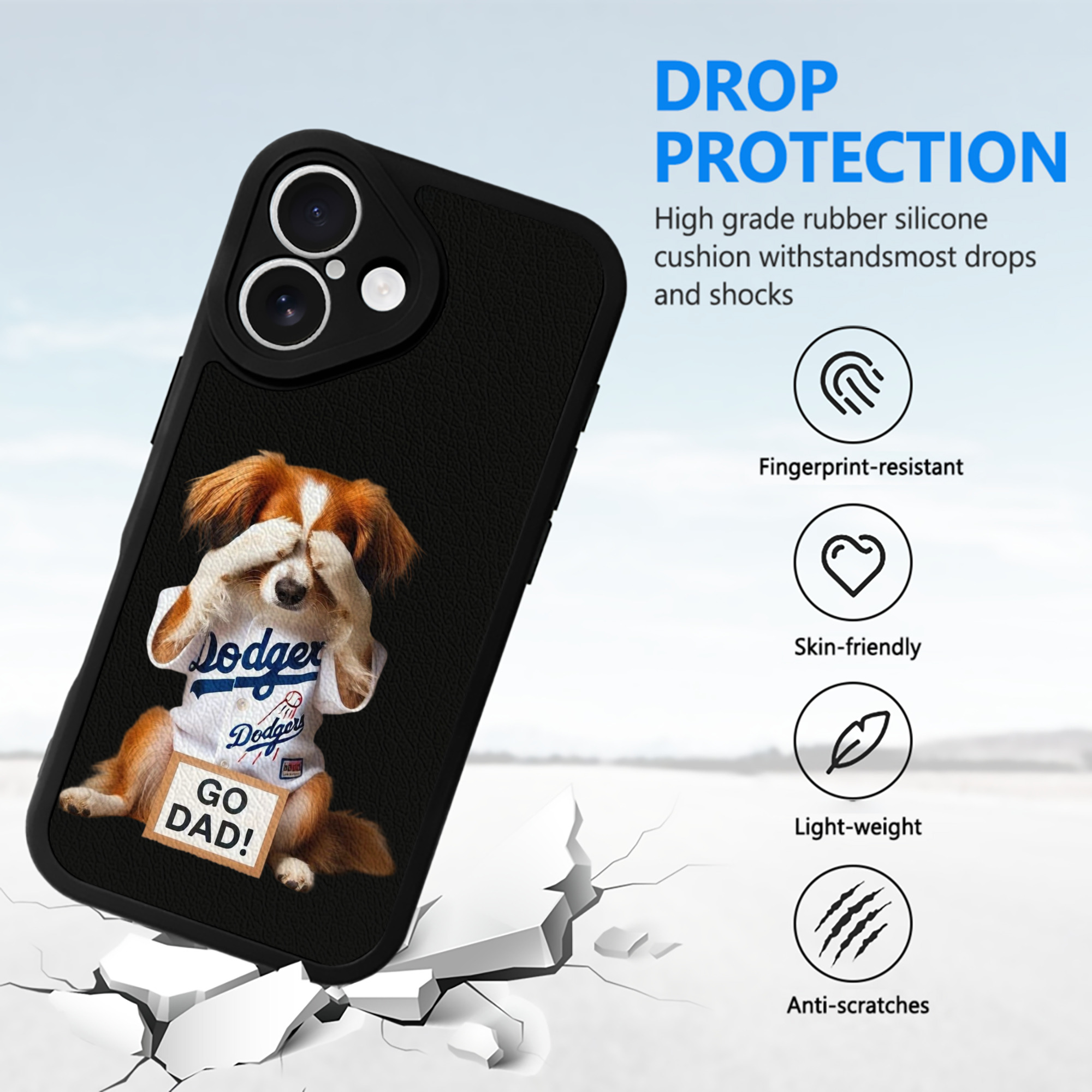  IPhone 16 Silicone Leather Case – UV Print, Lambskin Texture – Perfect Fit, Wireless Charging Compatible, Scratch Resistant, Precise Cutouts – Stylish Protection For IPhone 16