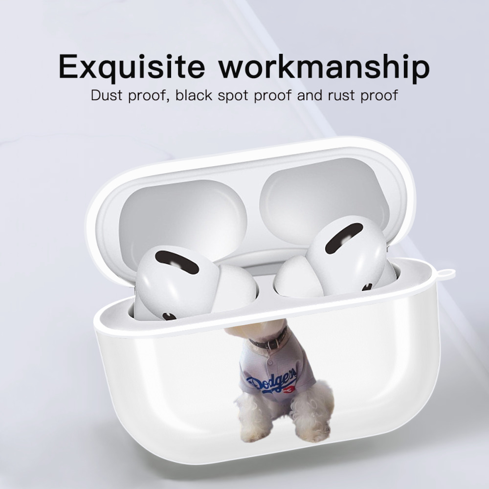  AirPods Pro Hard Case White With Keychain, Durable Flexible PC, Precise Cutouts, Anti-Fingerprint, Yellowing & Scratch Resistant, Full Protection, Washable