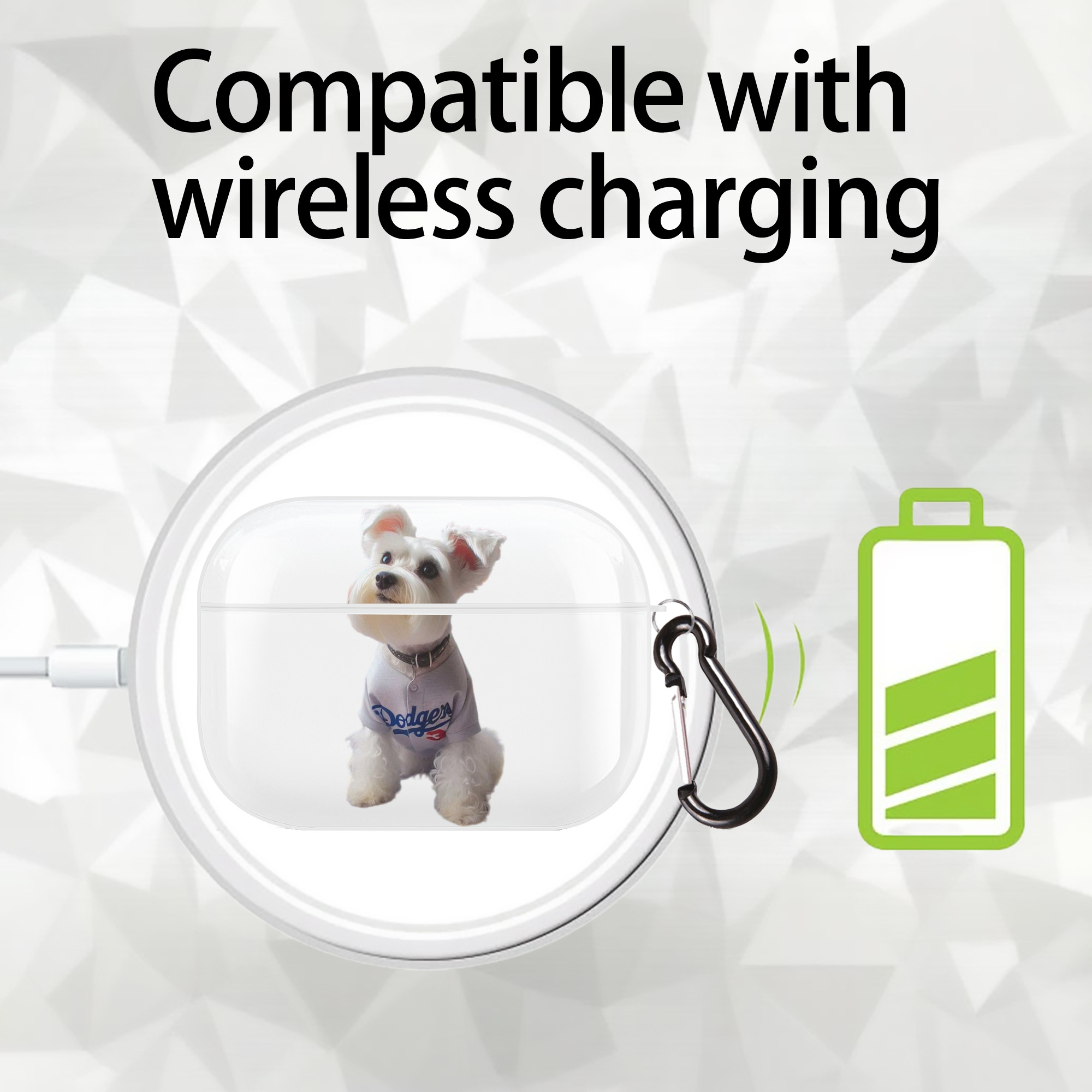  AirPods Pro Hard Case White With Keychain, Durable Flexible PC, Precise Cutouts, Anti-Fingerprint, Yellowing & Scratch Resistant, Full Protection, Washable