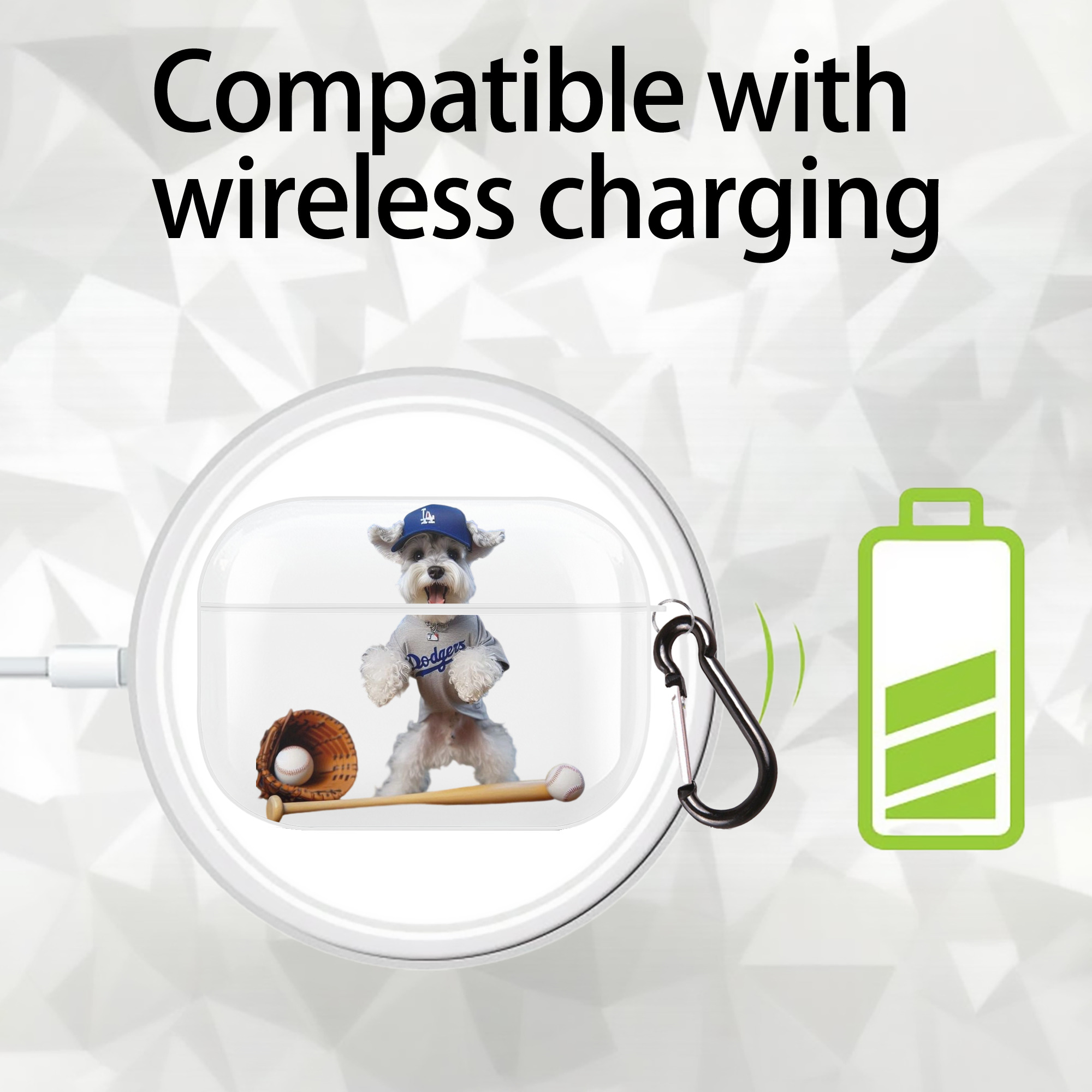  AirPods Pro Hard Case White With Keychain, Durable Flexible PC, Precise Cutouts, Anti-Fingerprint, Yellowing & Scratch Resistant, Full Protection, Washable