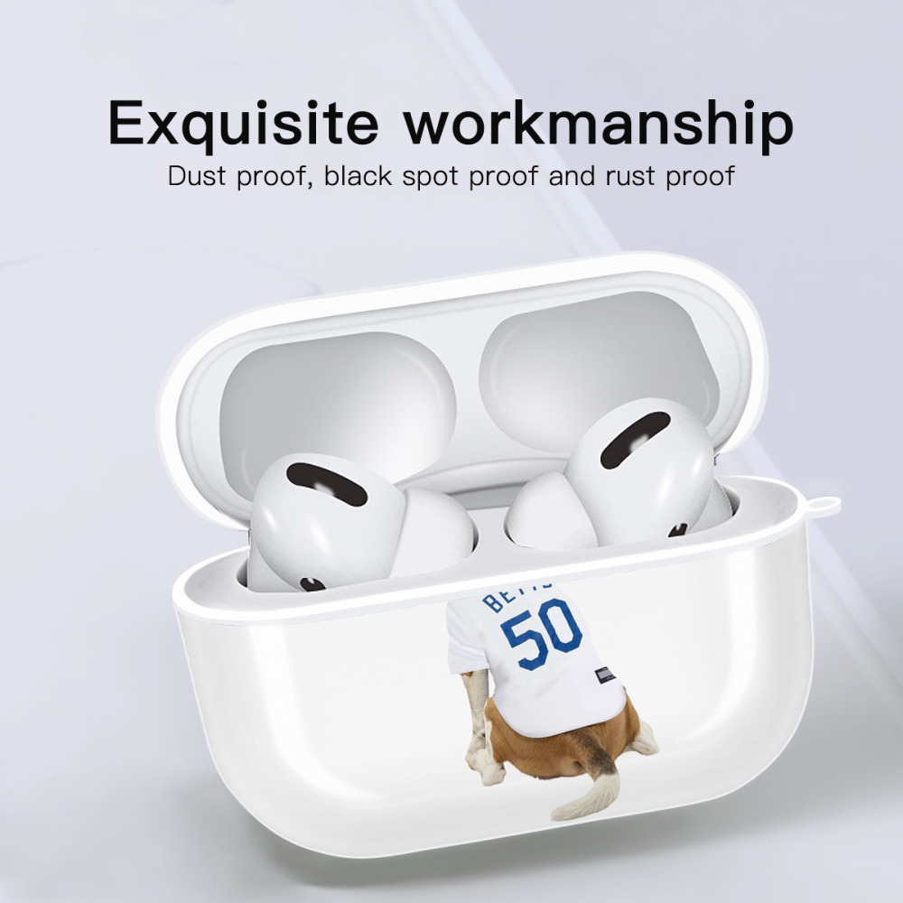  AirPods Pro Hard Case White With Keychain, Durable Flexible PC, Precise Cutouts, Anti-Fingerprint, Yellowing & Scratch Resistant, Full Protection, Washable