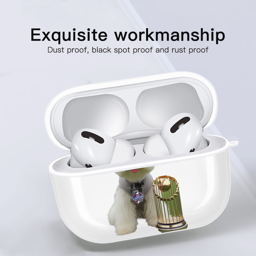  AirPods Pro Hard Case White With Keychain, Durable Flexible PC, Precise Cutouts, Anti-Fingerprint, Yellowing & Scratch Resistant, Full Protection, Washable