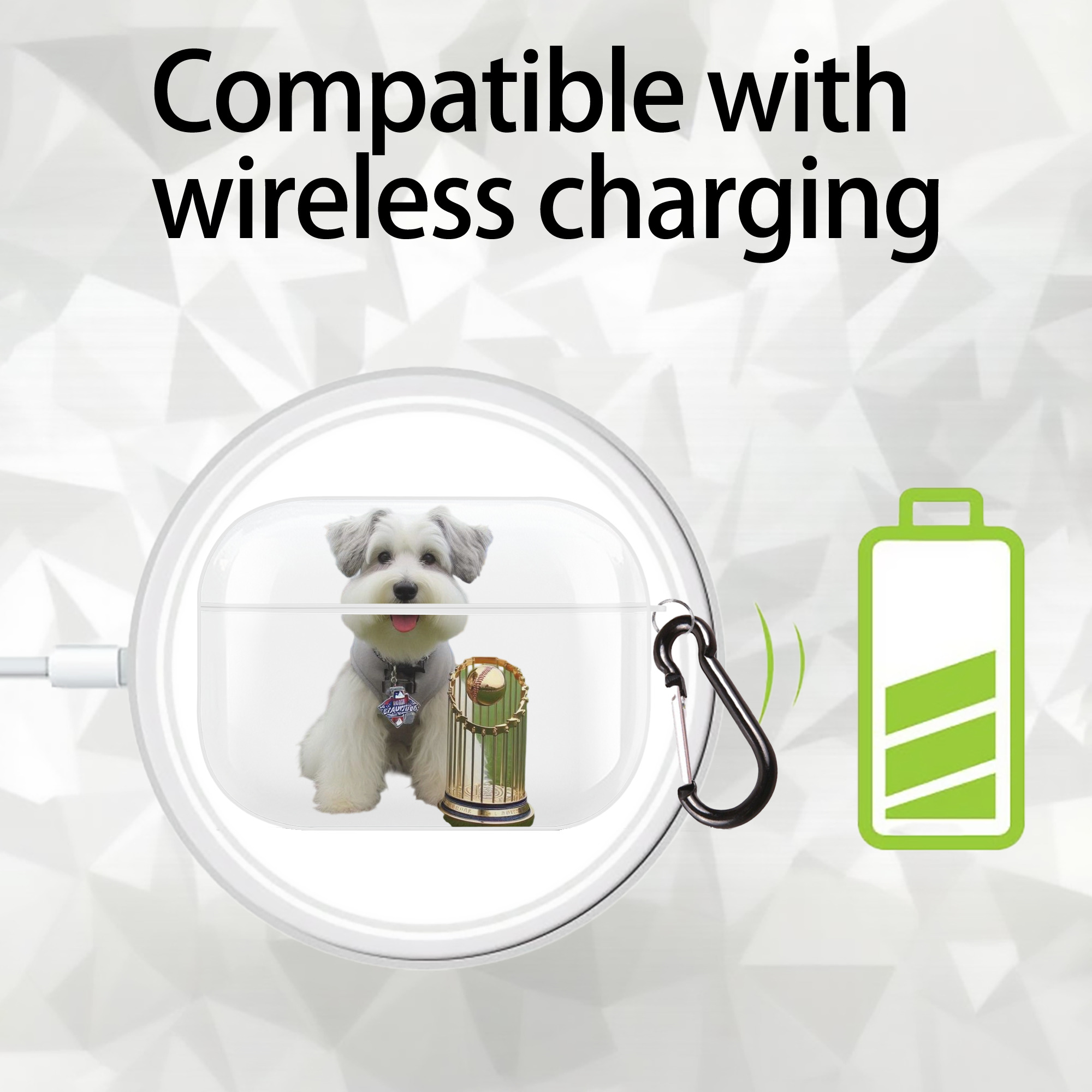  AirPods Pro Hard Case White With Keychain, Durable Flexible PC, Precise Cutouts, Anti-Fingerprint, Yellowing & Scratch Resistant, Full Protection, Washable