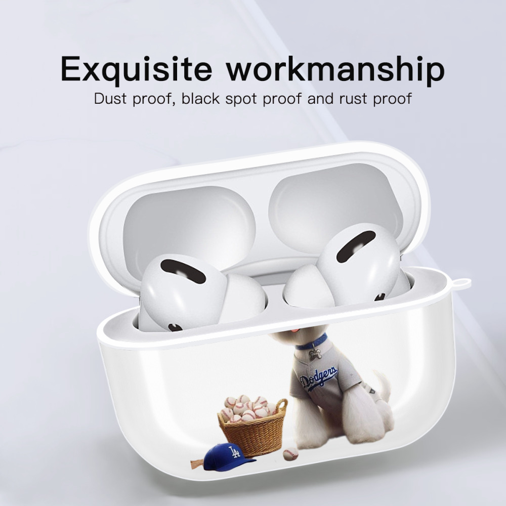  AirPods Pro Hard Case White With Keychain, Durable Flexible PC, Precise Cutouts, Anti-Fingerprint, Yellowing & Scratch Resistant, Full Protection, Washable