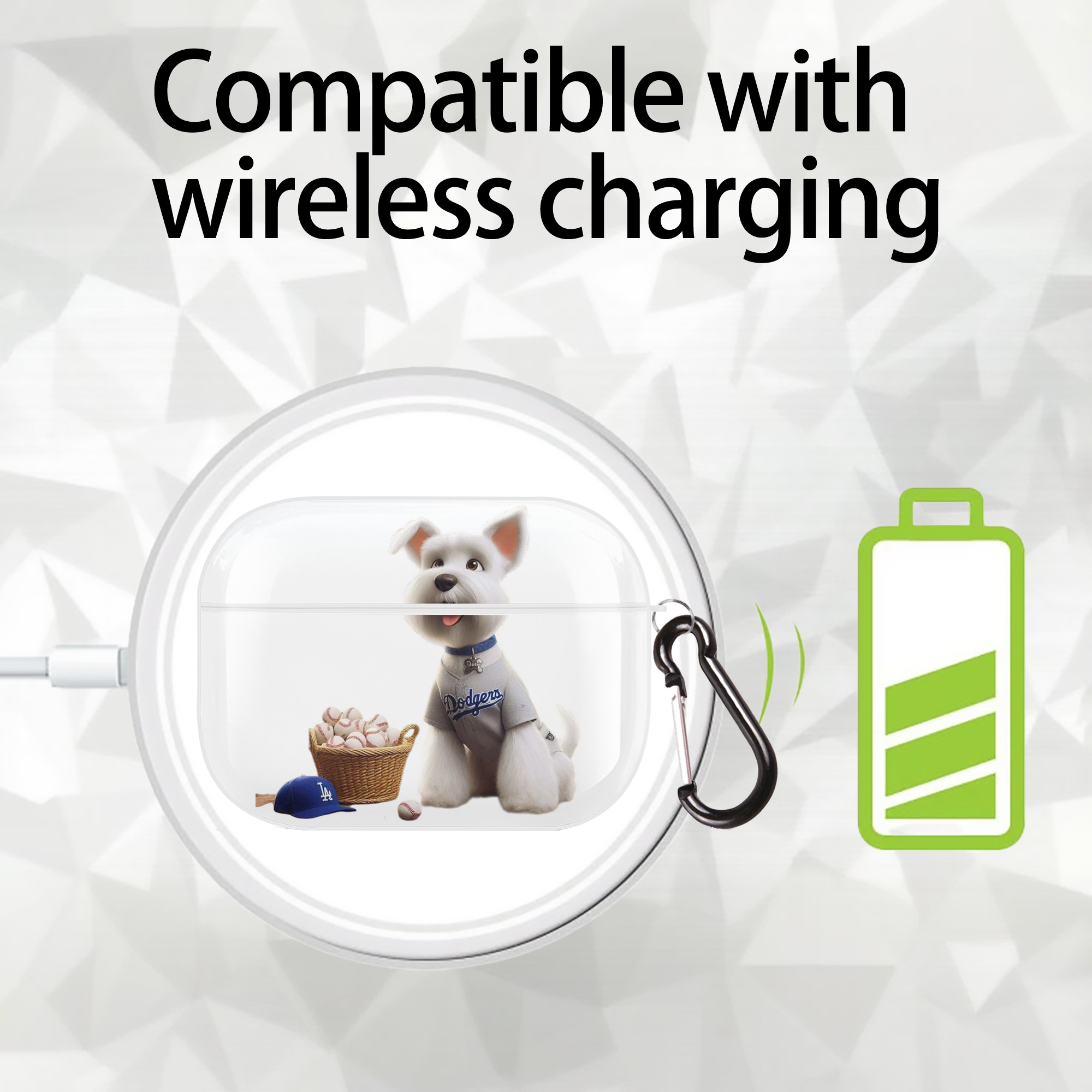  AirPods Pro Hard Case White With Keychain, Durable Flexible PC, Precise Cutouts, Anti-Fingerprint, Yellowing & Scratch Resistant, Full Protection, Washable