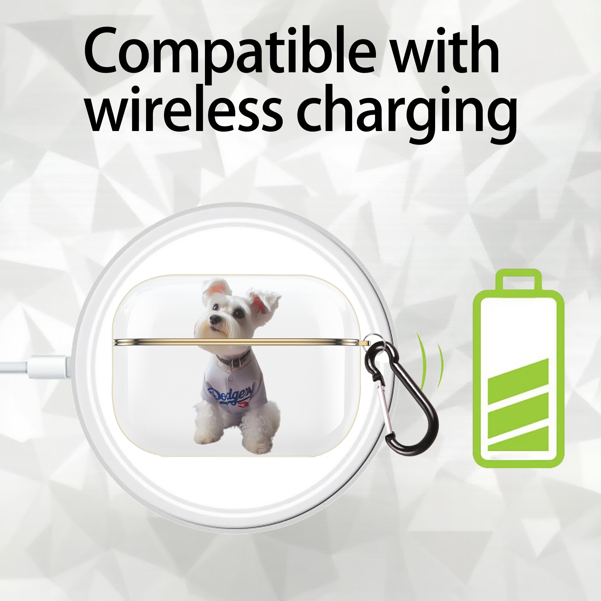  Luxury Gold AirPods Pro Case With Keychain, Flexible PC Material, Full Protection, Precise Cutouts, Anti-Fingerprint, Washable, Durable Design