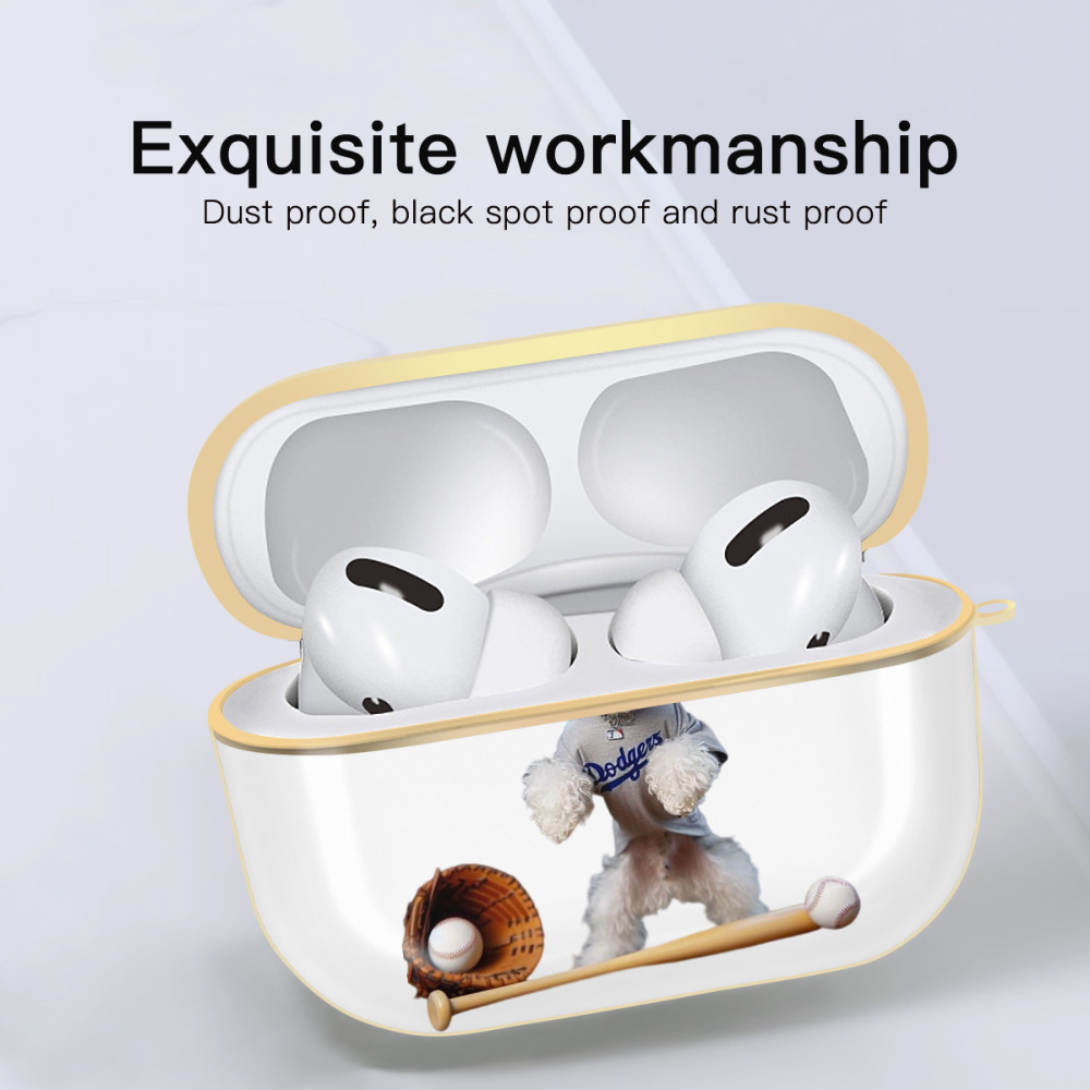  Luxury Gold AirPods Pro Case With Keychain, Flexible PC Material, Full Protection, Precise Cutouts, Anti-Fingerprint, Washable, Durable Design