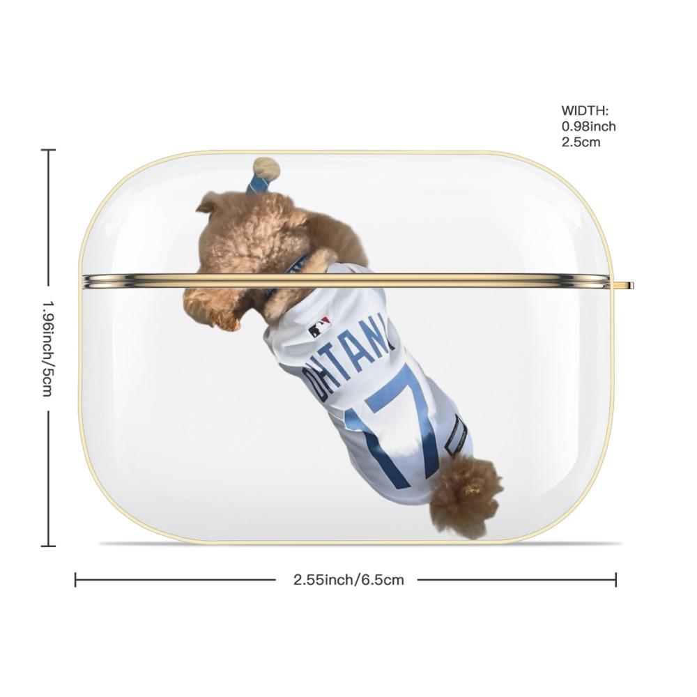  Luxury Gold AirPods Pro Case With Keychain, Flexible PC Material, Full Protection, Precise Cutouts, Anti-Fingerprint, Washable, Durable Design