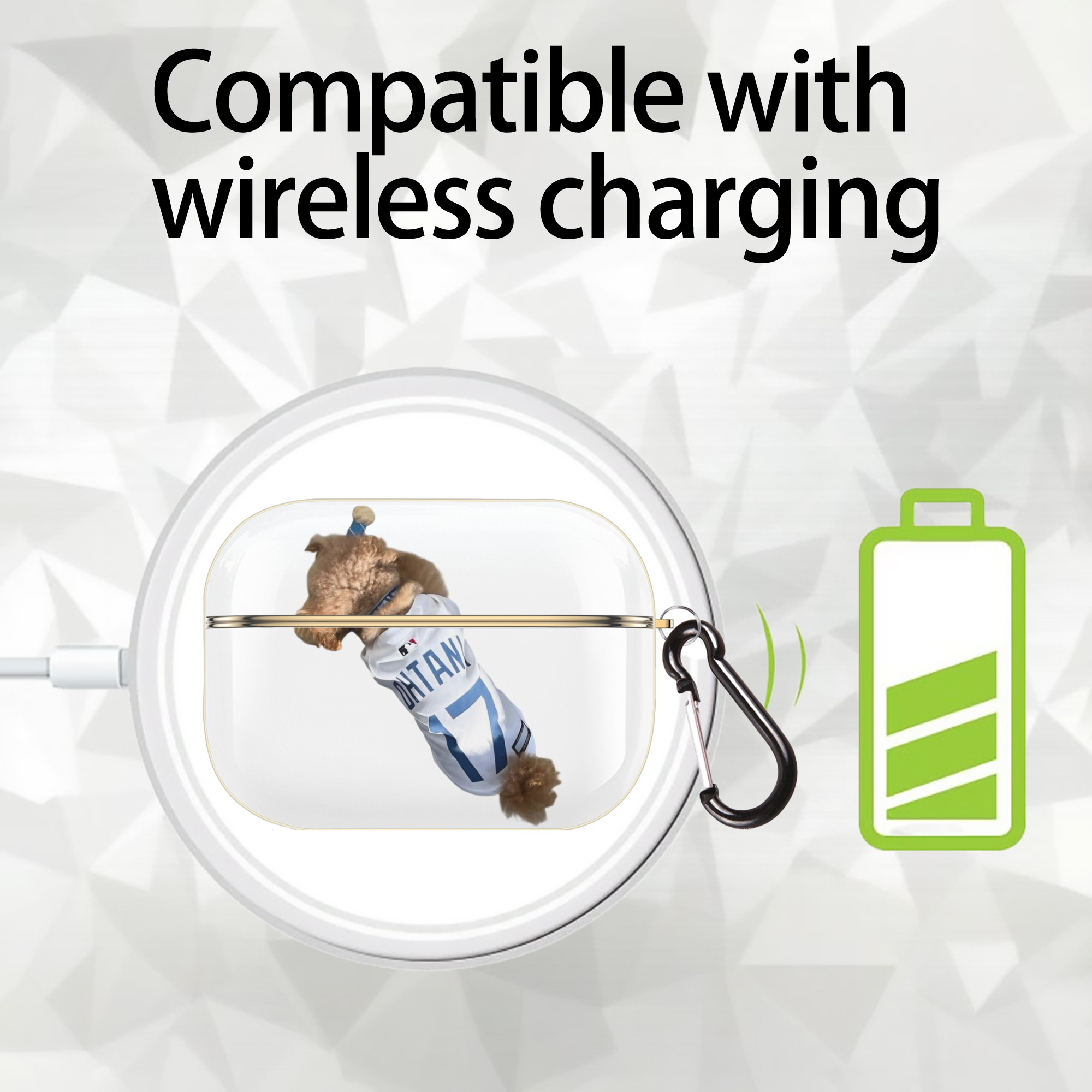  Luxury Gold AirPods Pro Case With Keychain, Flexible PC Material, Full Protection, Precise Cutouts, Anti-Fingerprint, Washable, Durable Design