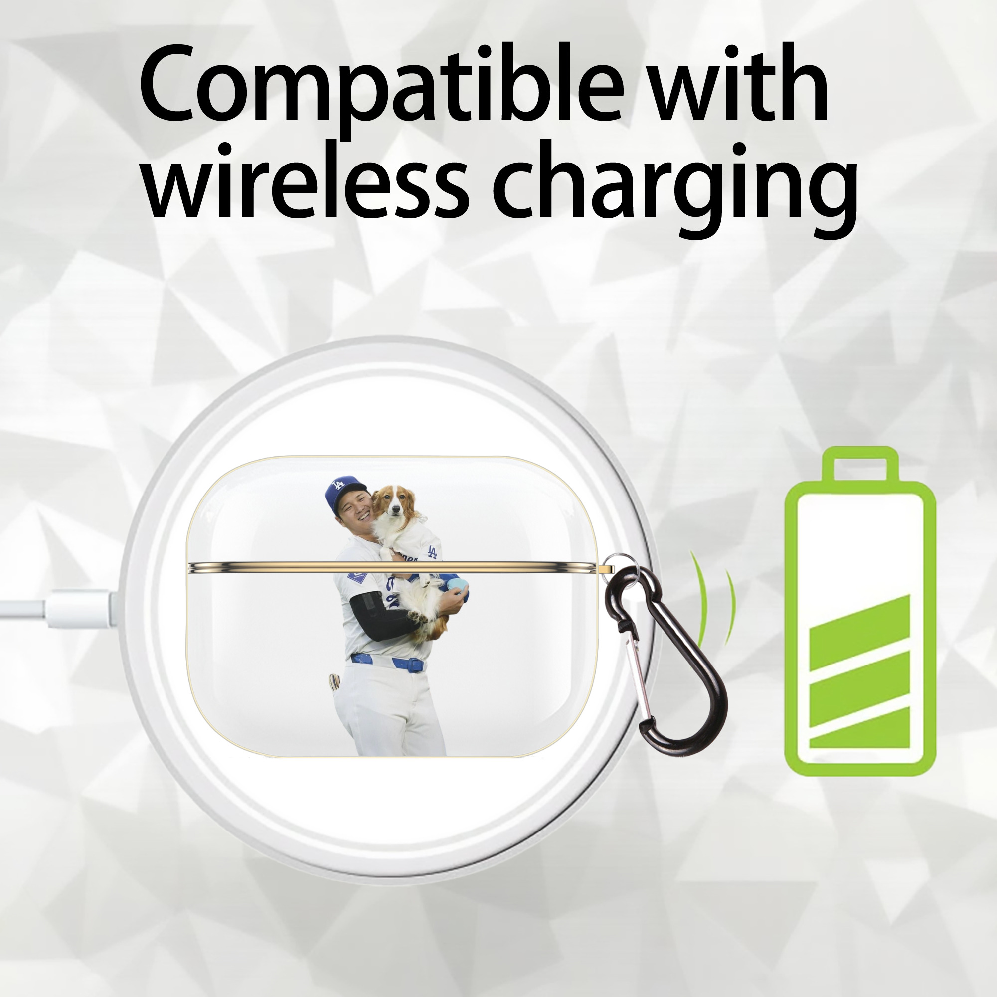  Luxury Gold AirPods Pro Case With Keychain, Flexible PC Material, Full Protection, Precise Cutouts, Anti-Fingerprint, Washable, Durable Design