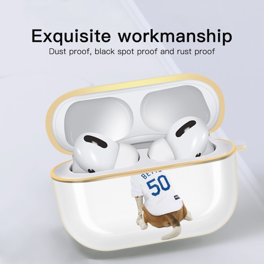  Luxury Gold AirPods Pro Case With Keychain, Flexible PC Material, Full Protection, Precise Cutouts, Anti-Fingerprint, Washable, Durable Design