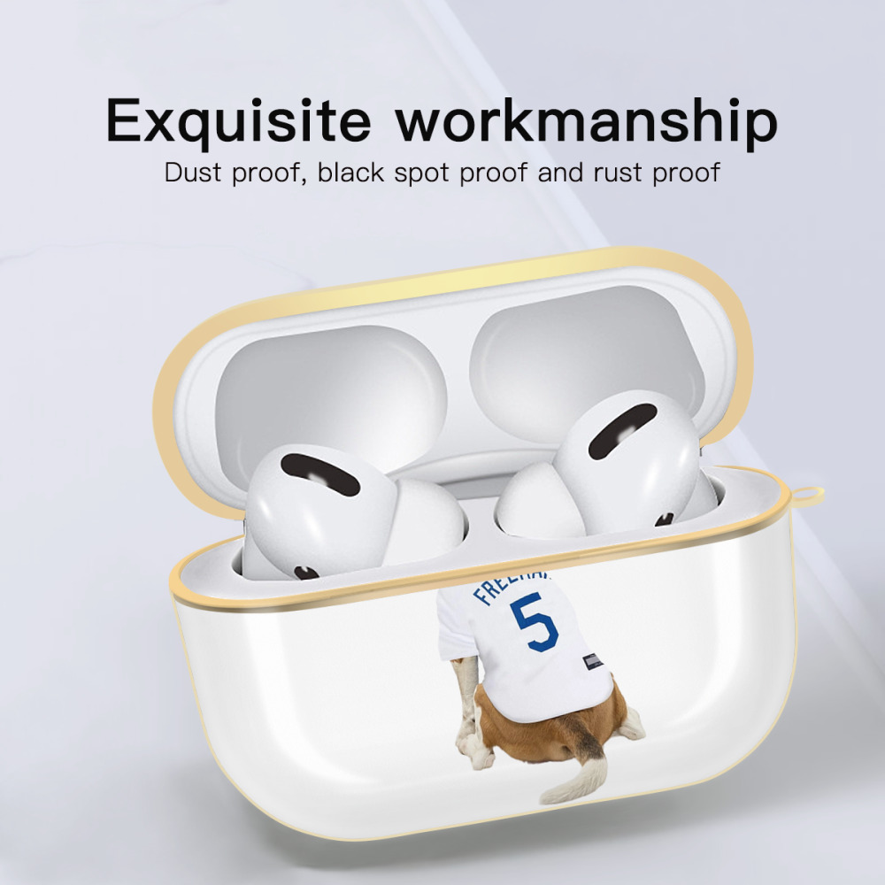  Luxury Gold AirPods Pro Case With Keychain, Flexible PC Material, Full Protection, Precise Cutouts, Anti-Fingerprint, Washable, Durable Design