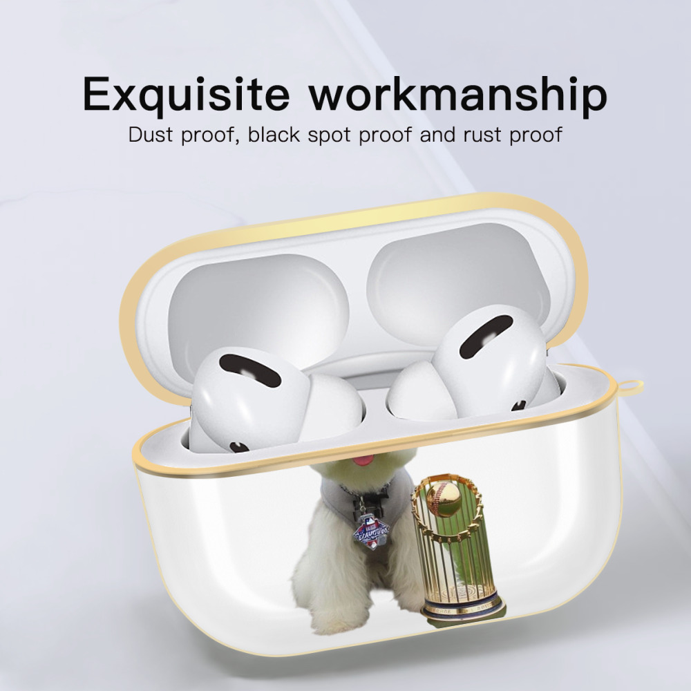  Luxury Gold AirPods Pro Case With Keychain, Flexible PC Material, Full Protection, Precise Cutouts, Anti-Fingerprint, Washable, Durable Design