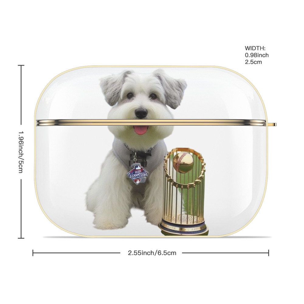  Luxury Gold AirPods Pro Case With Keychain, Flexible PC Material, Full Protection, Precise Cutouts, Anti-Fingerprint, Washable, Durable Design