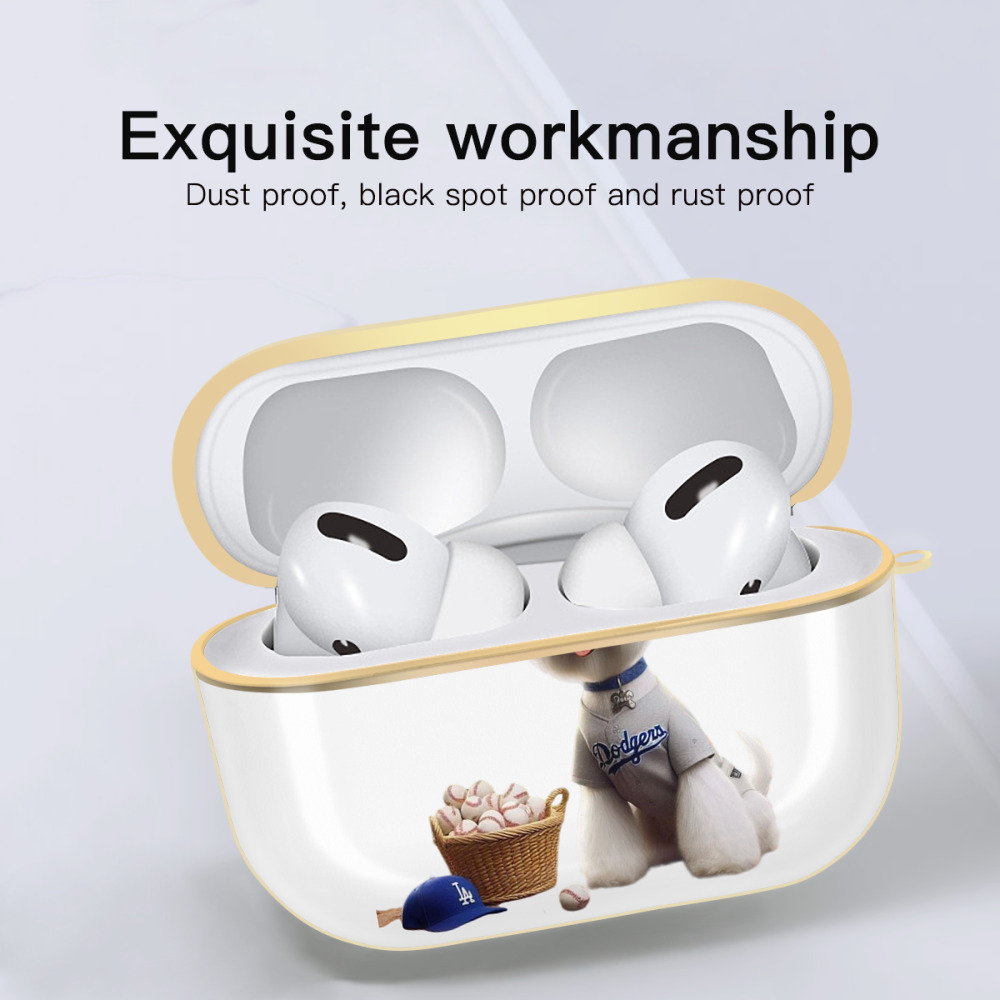  Luxury Gold AirPods Pro Case With Keychain, Flexible PC Material, Full Protection, Precise Cutouts, Anti-Fingerprint, Washable, Durable Design