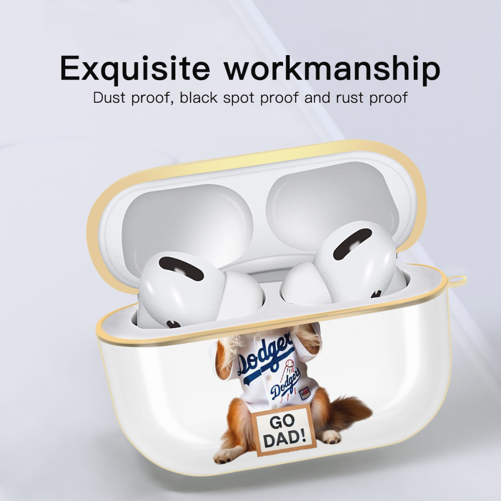  Luxury Gold AirPods Pro Case With Keychain, Flexible PC Material, Full Protection, Precise Cutouts, Anti-Fingerprint, Washable, Durable Design