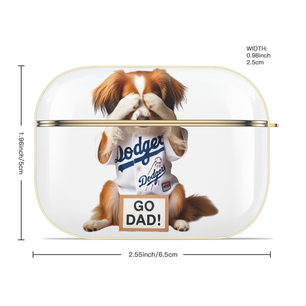  Luxury Gold AirPods Pro Case With Keychain, Flexible PC Material, Full Protection, Precise Cutouts, Anti-Fingerprint, Washable, Durable Design