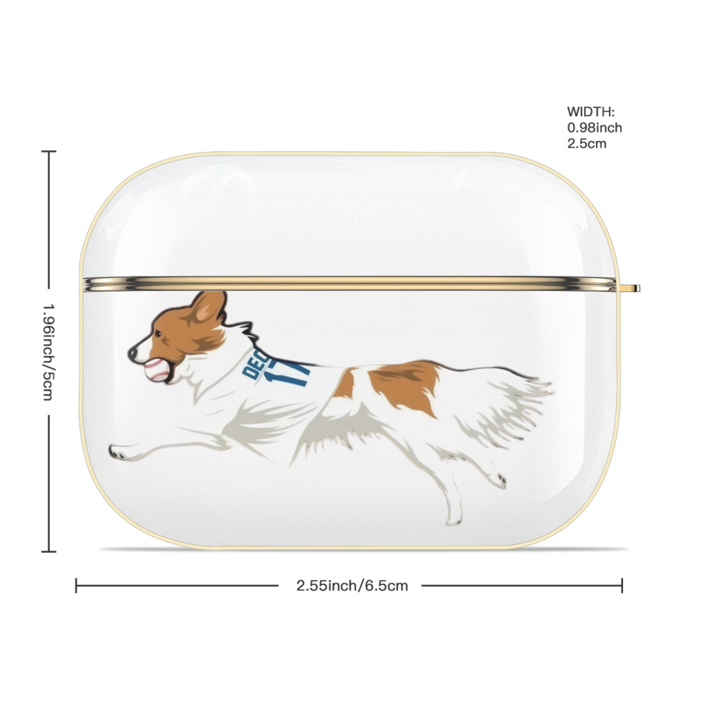  Luxury Gold AirPods Pro Case With Keychain, Flexible PC Material, Full Protection, Precise Cutouts, Anti-Fingerprint, Washable, Durable Design