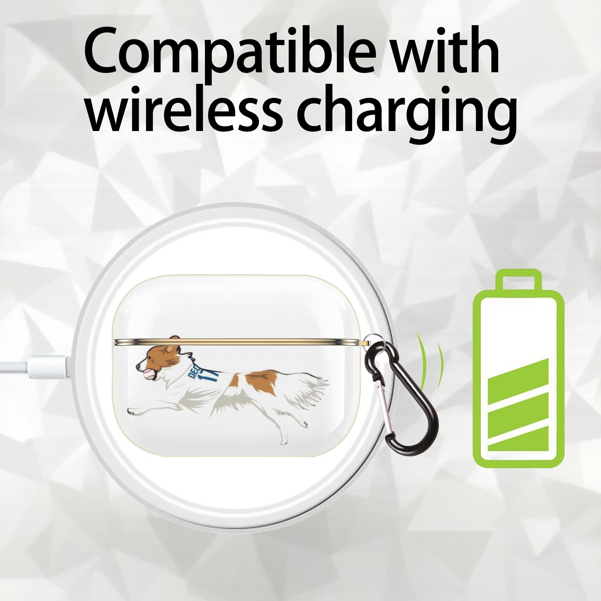  Luxury Gold AirPods Pro Case With Keychain, Flexible PC Material, Full Protection, Precise Cutouts, Anti-Fingerprint, Washable, Durable Design