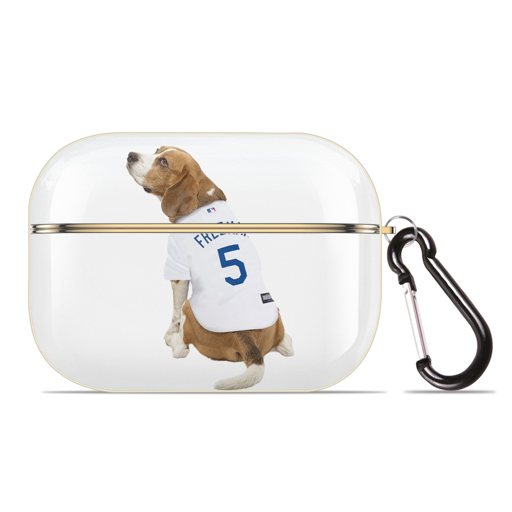  Luxury Gold AirPods Pro Case With Keychain, Flexible PC Material, Full Protection, Precise Cutouts, Anti-Fingerprint, Washable, Durable Design