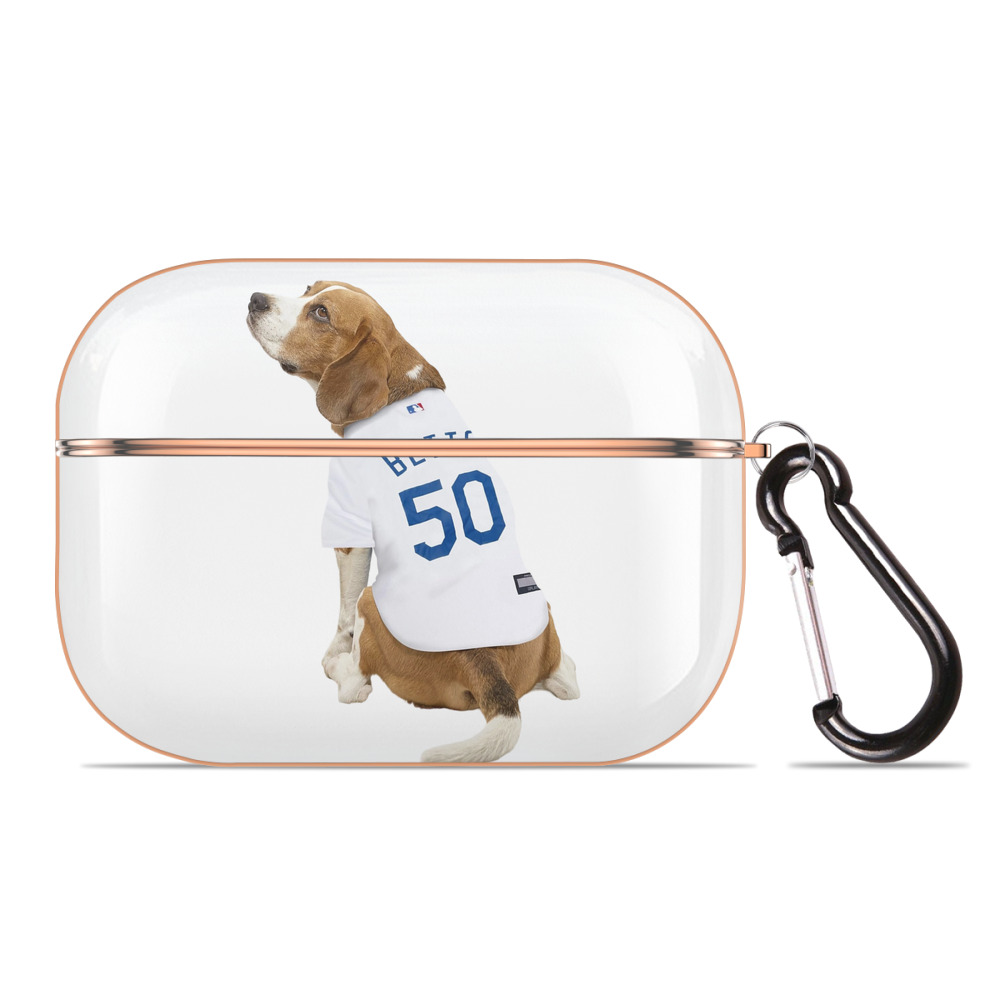  AirPods Pro Protective Case Rose Gold, Flexible PC Material, Precise Fit, Anti-Slip Cover, Full Protection, Fingerprint Resistant, Washable With Keychain