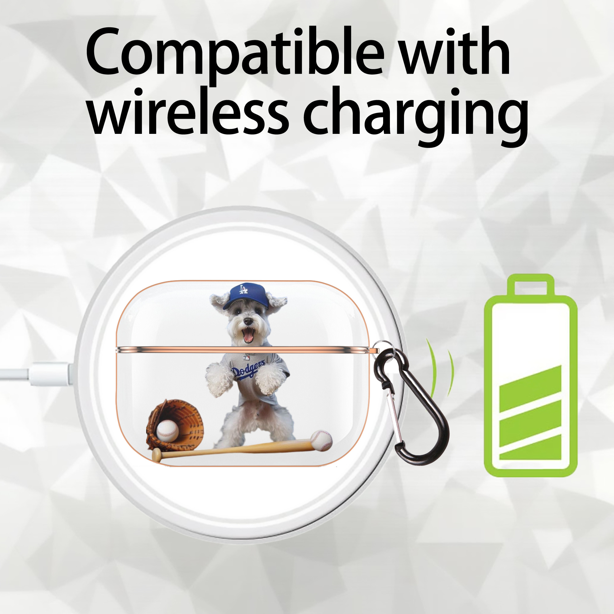  AirPods Pro Protective Case Rose Gold, Flexible PC Material, Precise Fit, Anti-Slip Cover, Full Protection, Fingerprint Resistant, Washable With Keychain